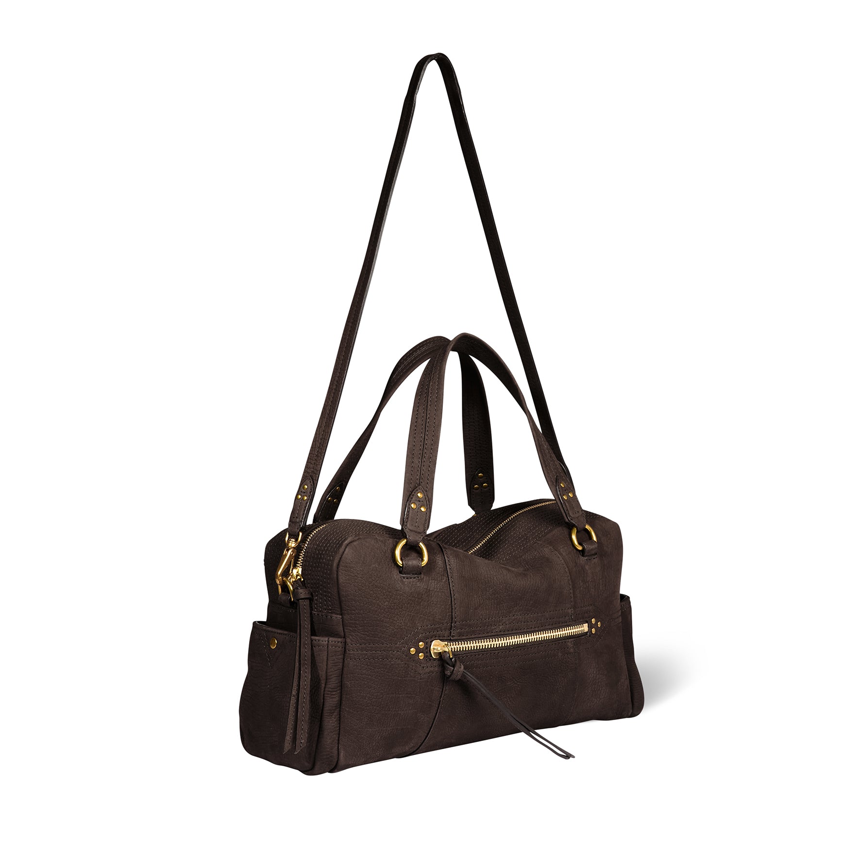 Sac Lucky Bowling taurillon Imprimé Croco Moka