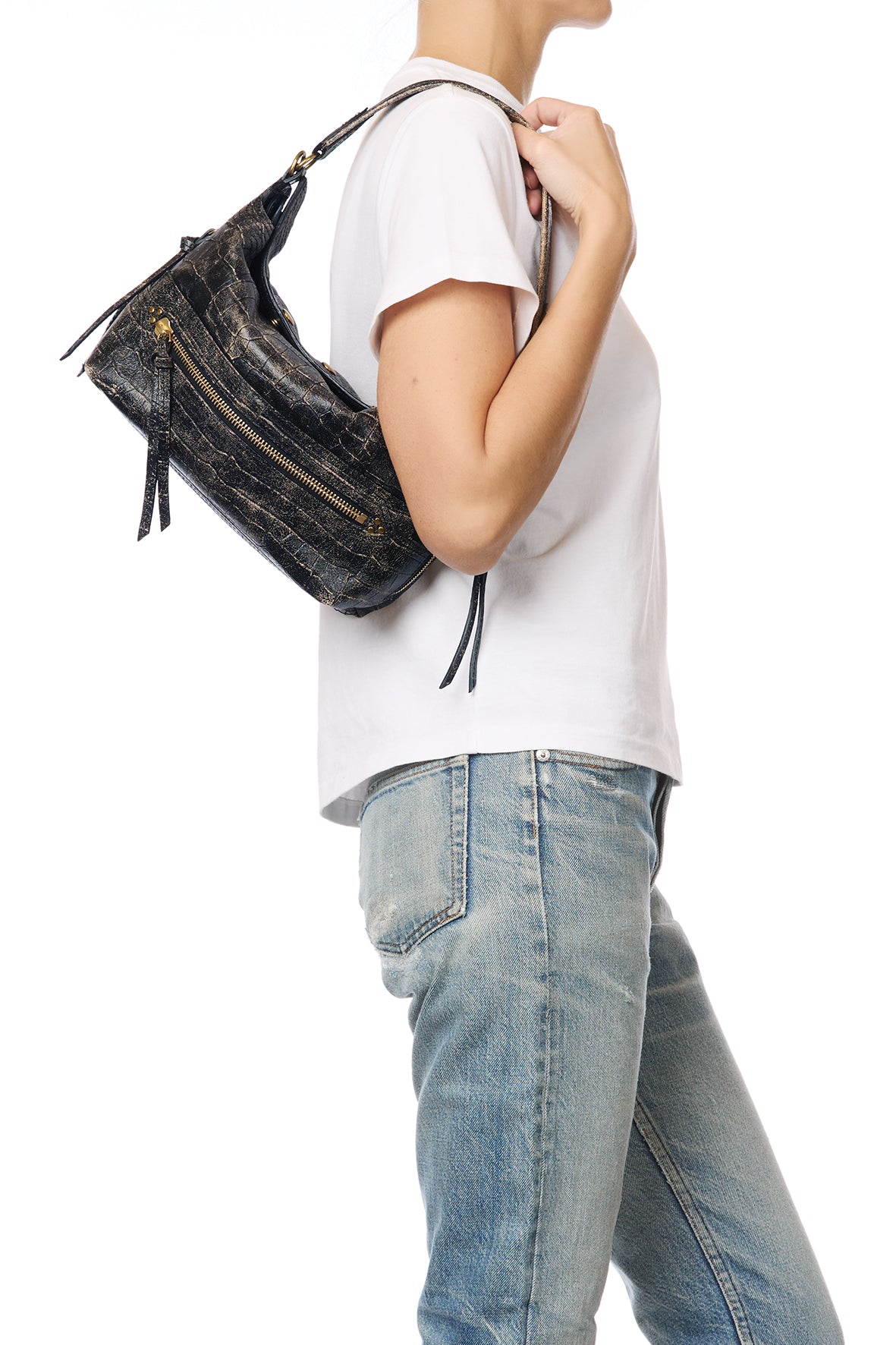 Sac Lucky Hobo Mouton Imprimé Croco Grunge