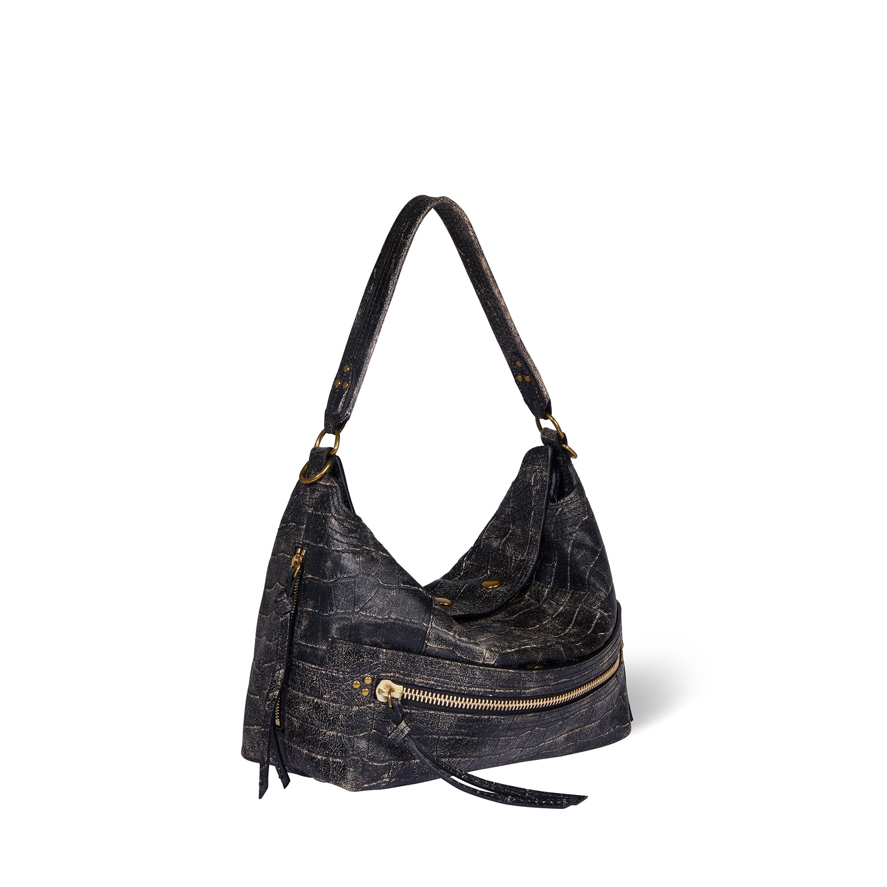 Sac Lucky Hobo Mouton Imprimé Croco Grunge