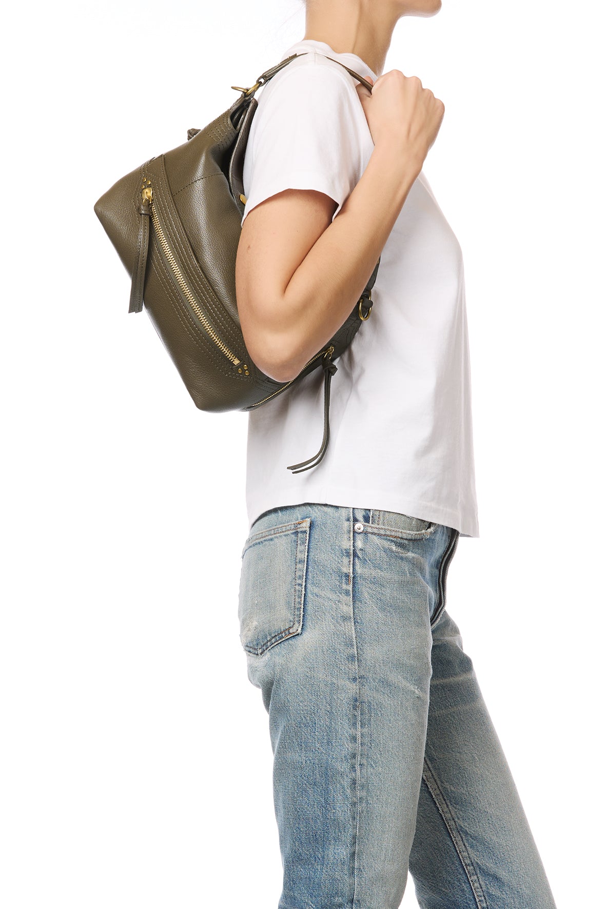 Sac Lucky Hobo Chèvre Kaki