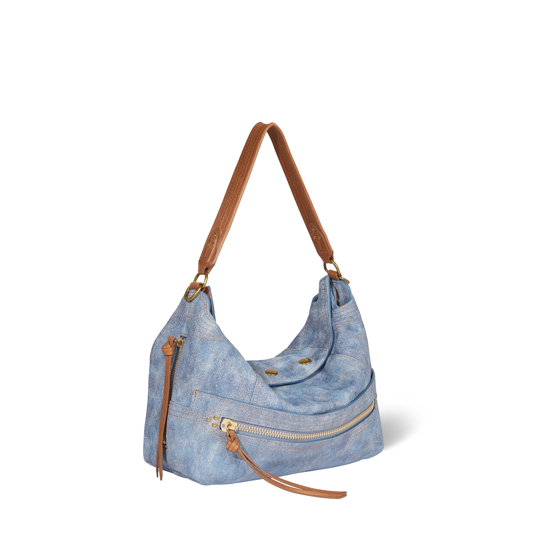 Sac Lucky Hobo croute velours Washed Jean's