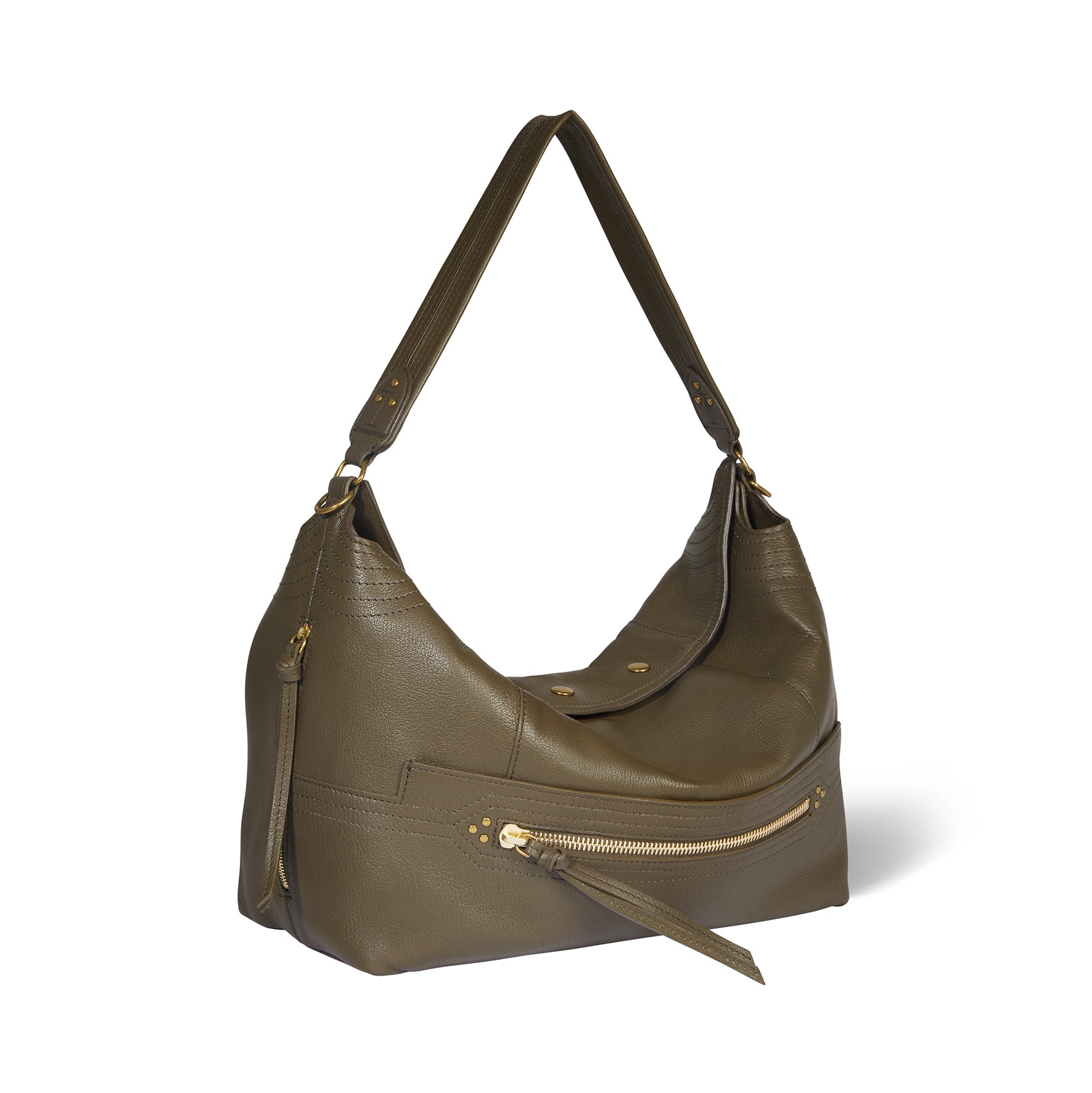 Sac Lucky Hobo Large Chèvre Kaki