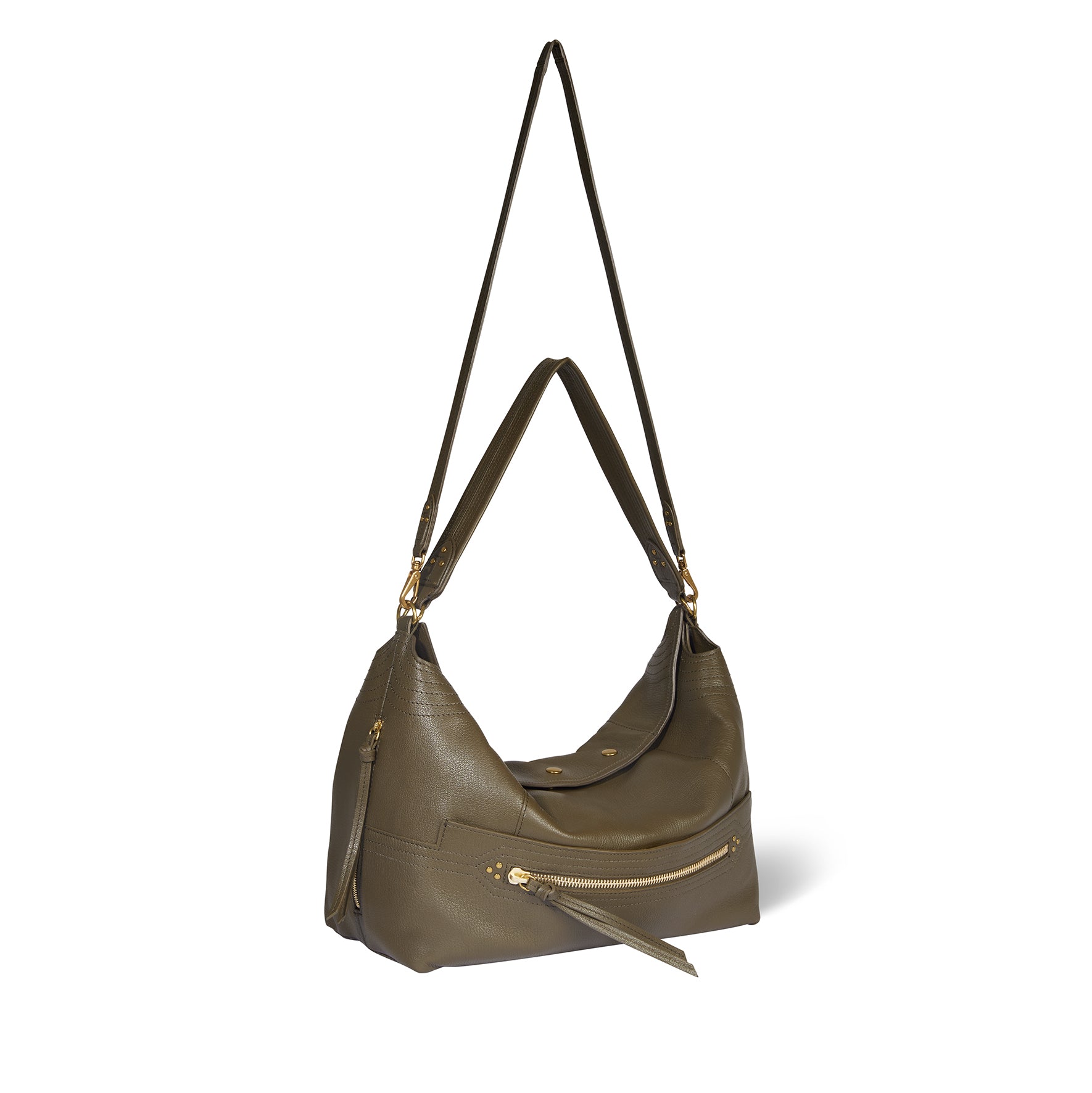 Sac Lucky Hobo Large Chèvre Kaki