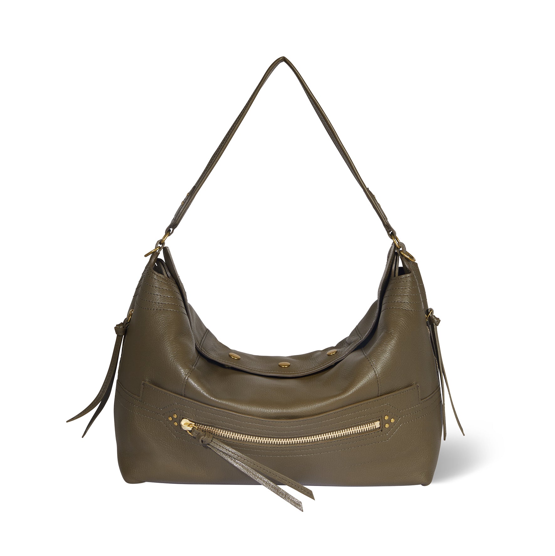 Sac Lucky Hobo Large Chèvre Kaki