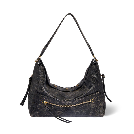 Sac Lucky Hobo Large Mouton Imprimé Croco Grunge