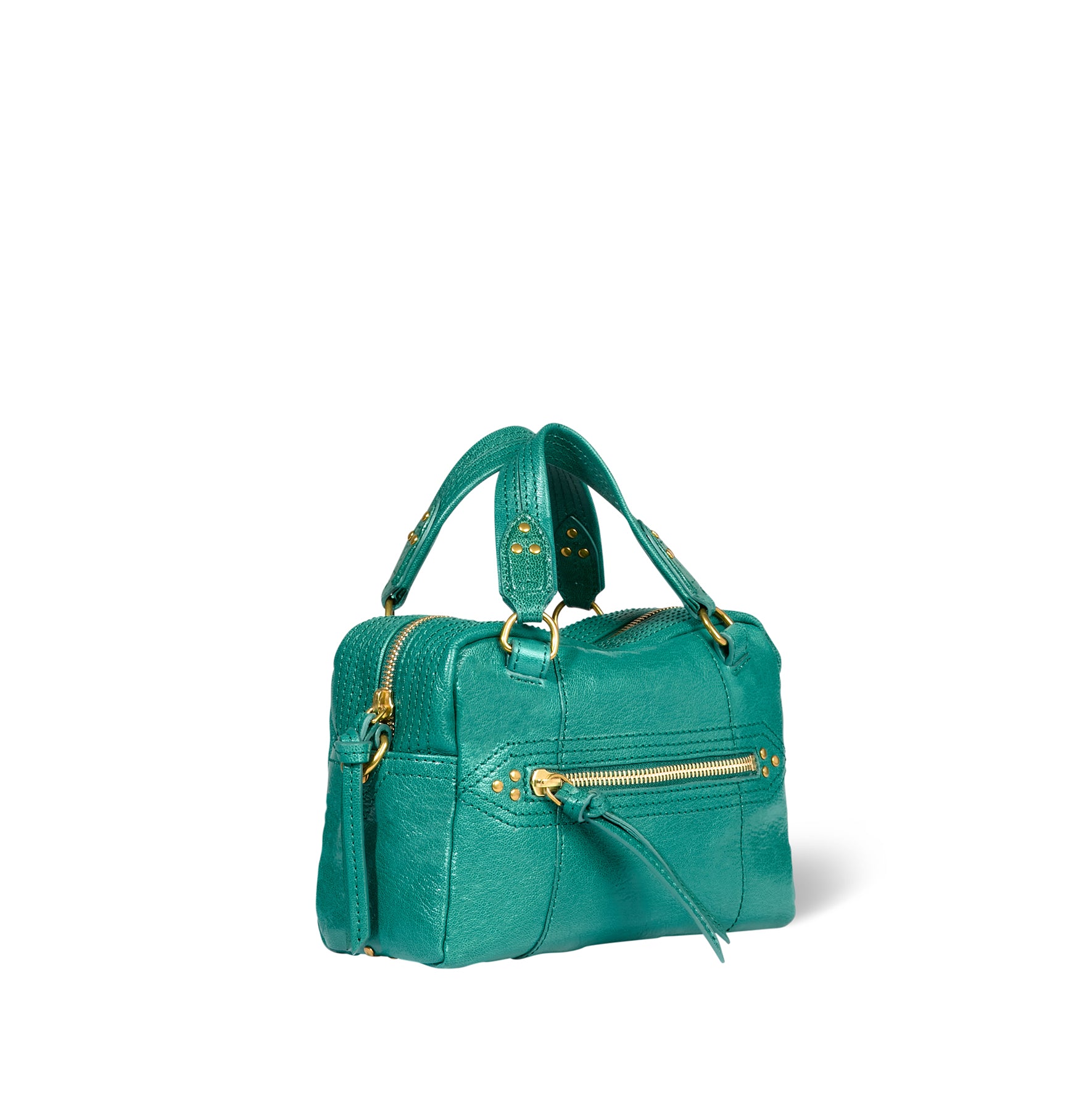 Sac Lucky Bowling Mini Chèvre Turquoise