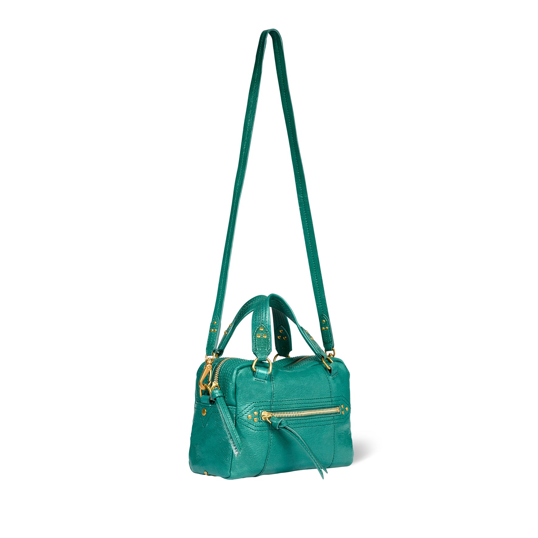 Sac Lucky Bowling Mini Chèvre Turquoise