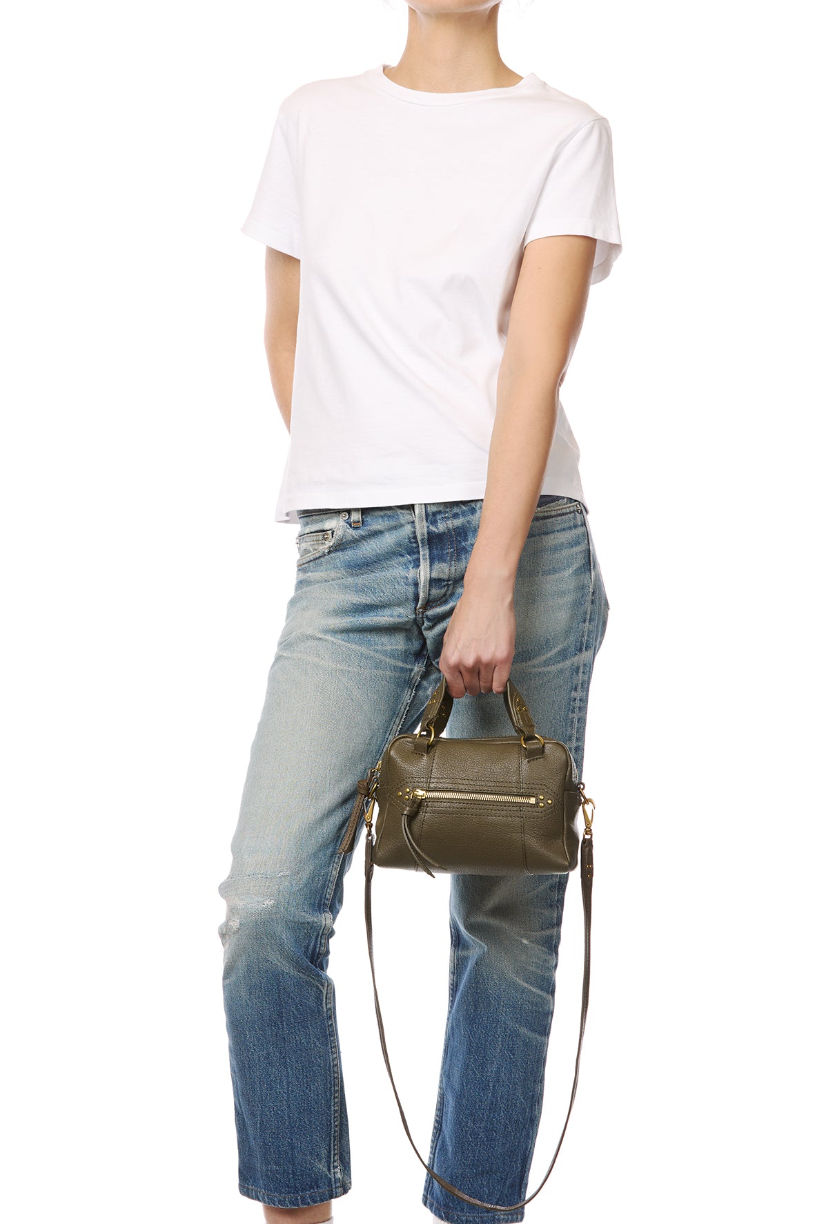 Sac Lucky Bowling Mini Chèvre Kaki