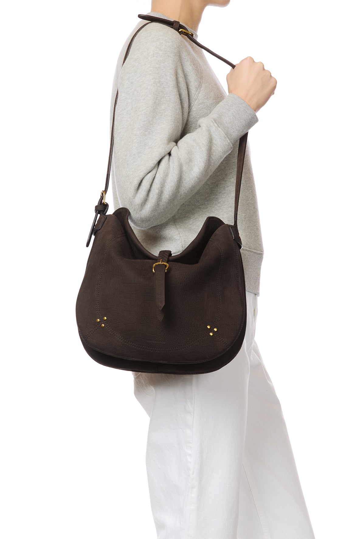 Sac Luis taurillon Imprimé Croco Moka