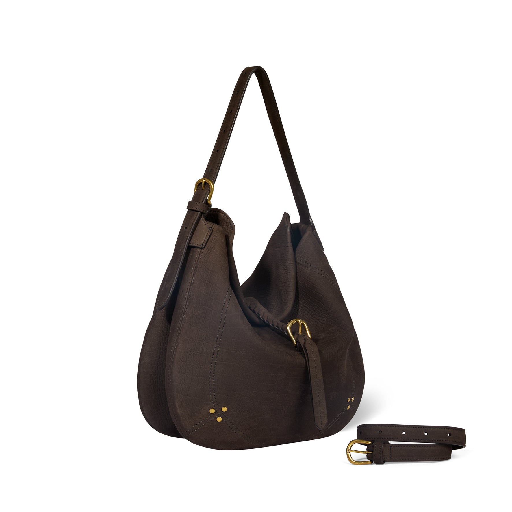 Sac Luis taurillon Imprimé Croco Moka