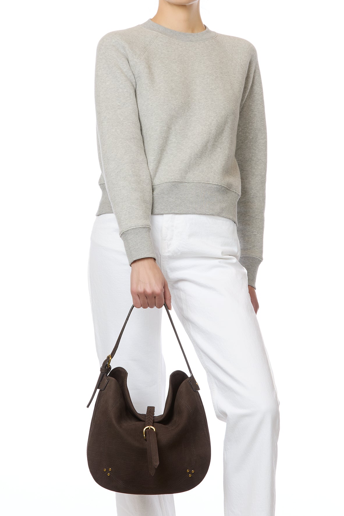 Sac Luis taurillon Imprimé Croco Moka