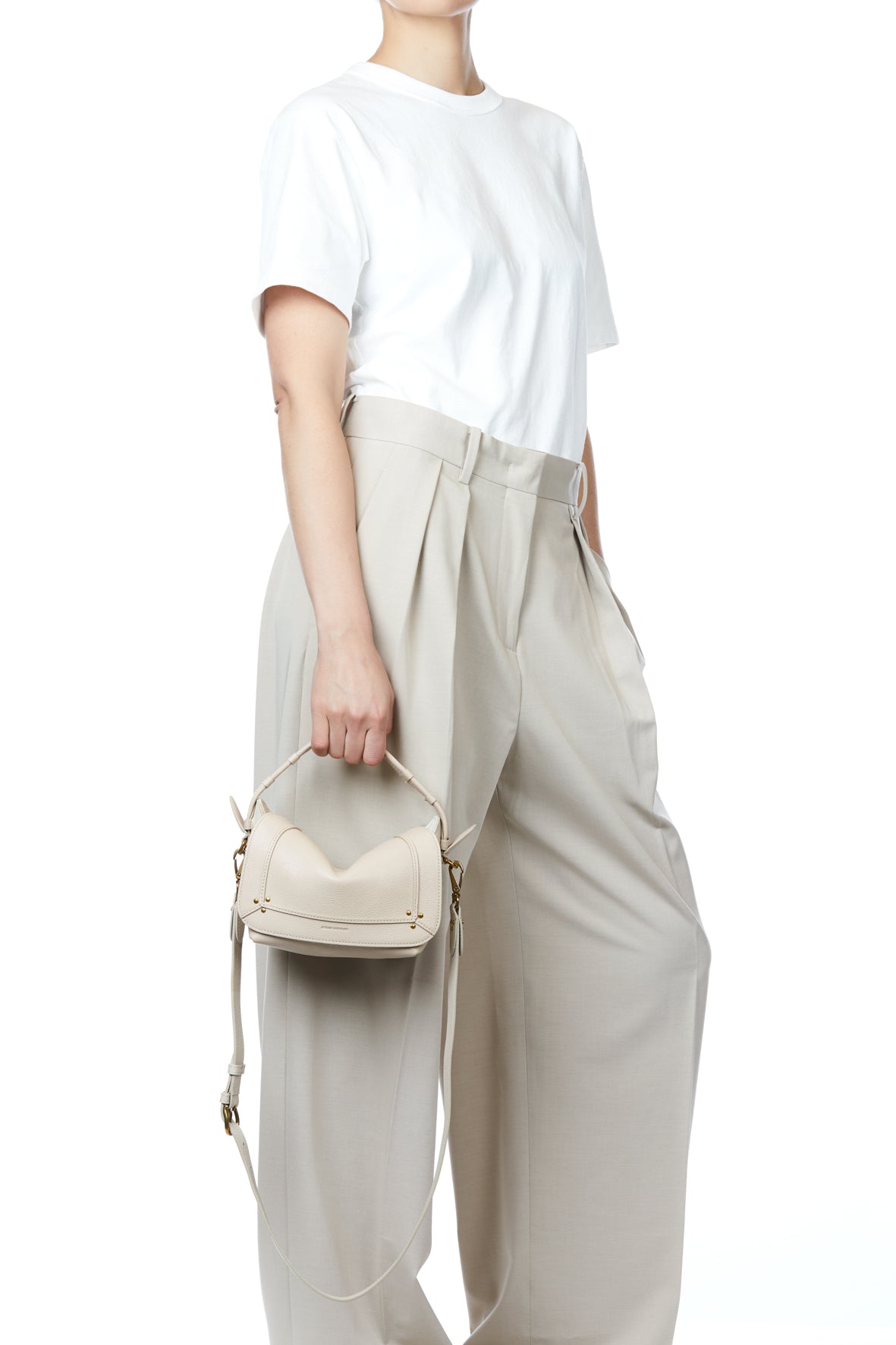 Sac Pepito S Chèvre Ecru grainé