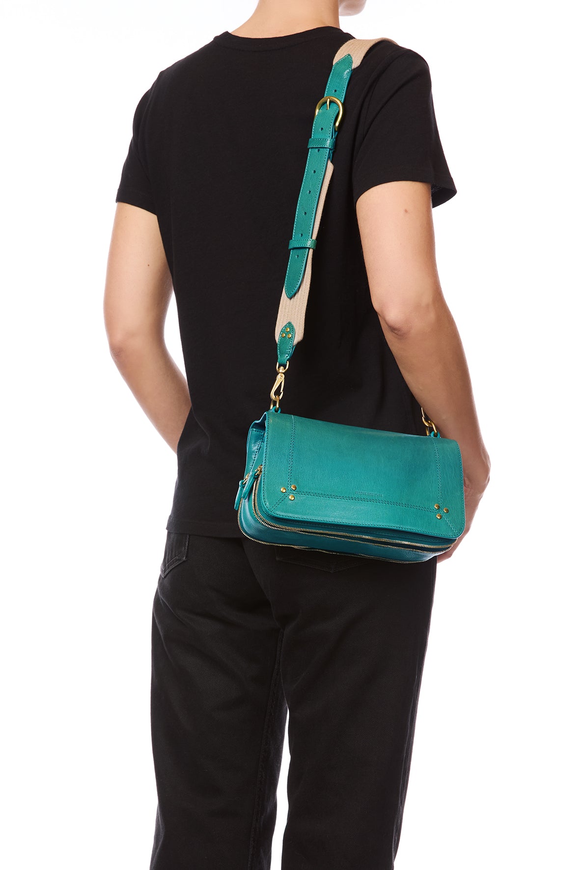 Bandoulière Sangle Large Chèvre Turquoise