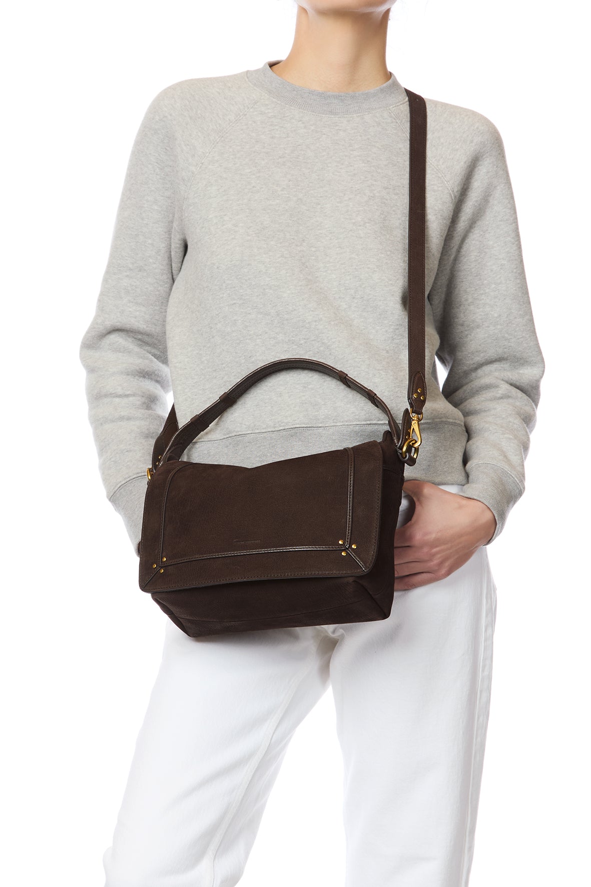 Sac Pepito M taurillon Imprimé Croco Moka