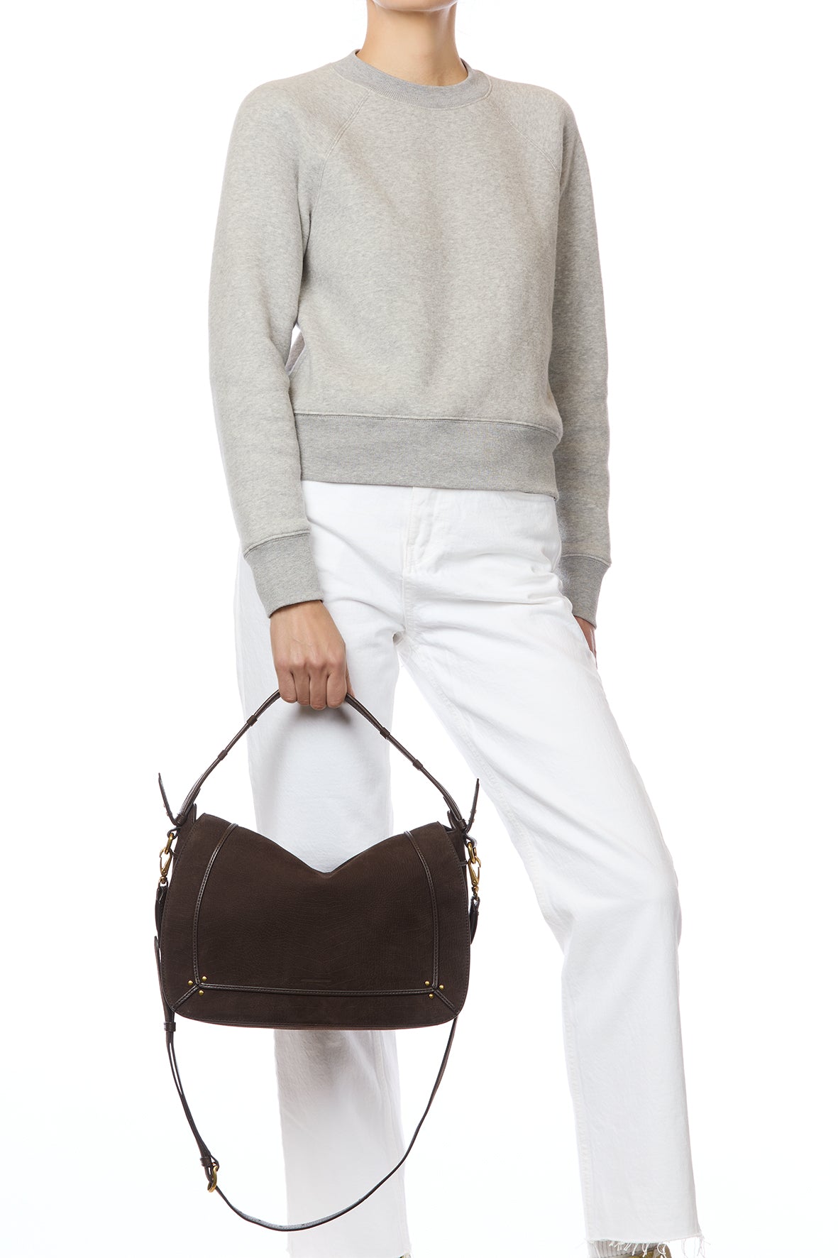 Sac Pepito L taurillon Imprimé Croco Moka