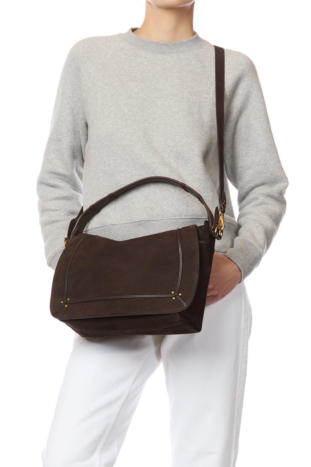 Sac Pepito L taurillon Imprimé Croco Moka