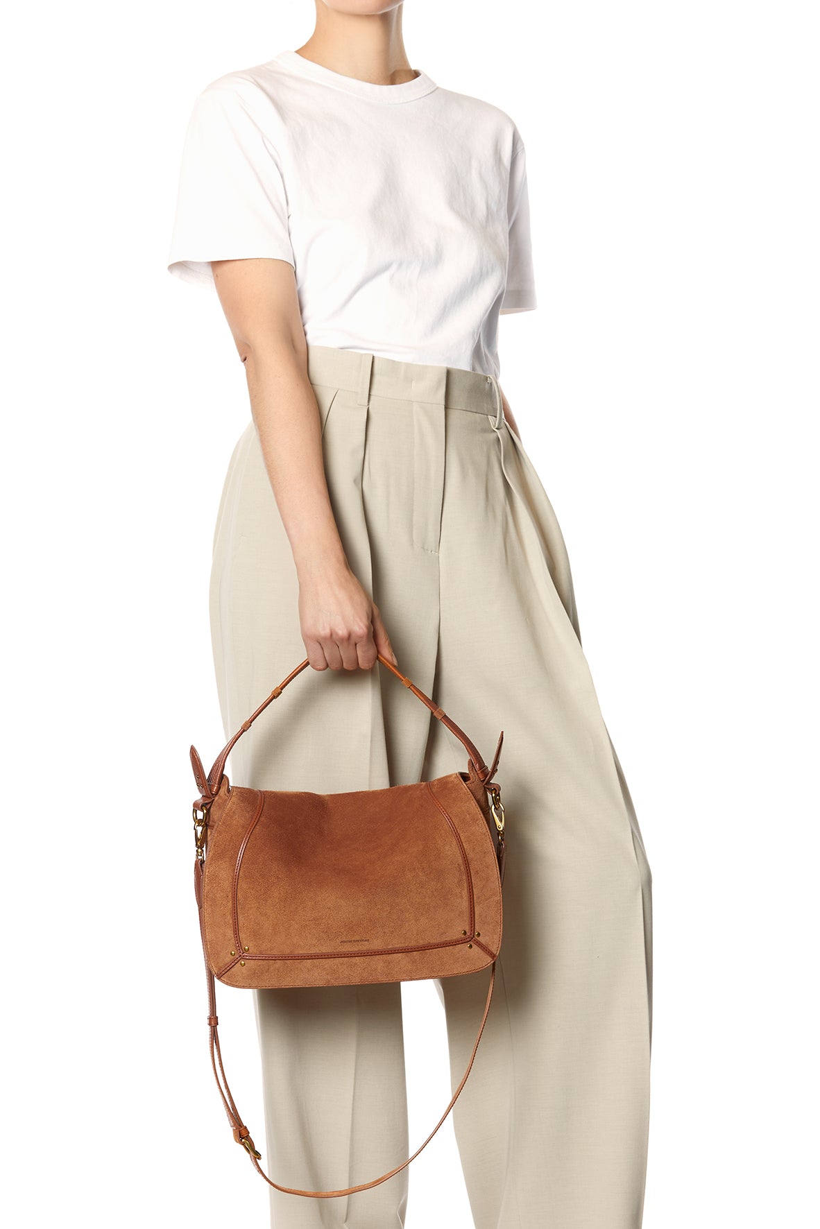 Sac Pepito L croute velours Caramel