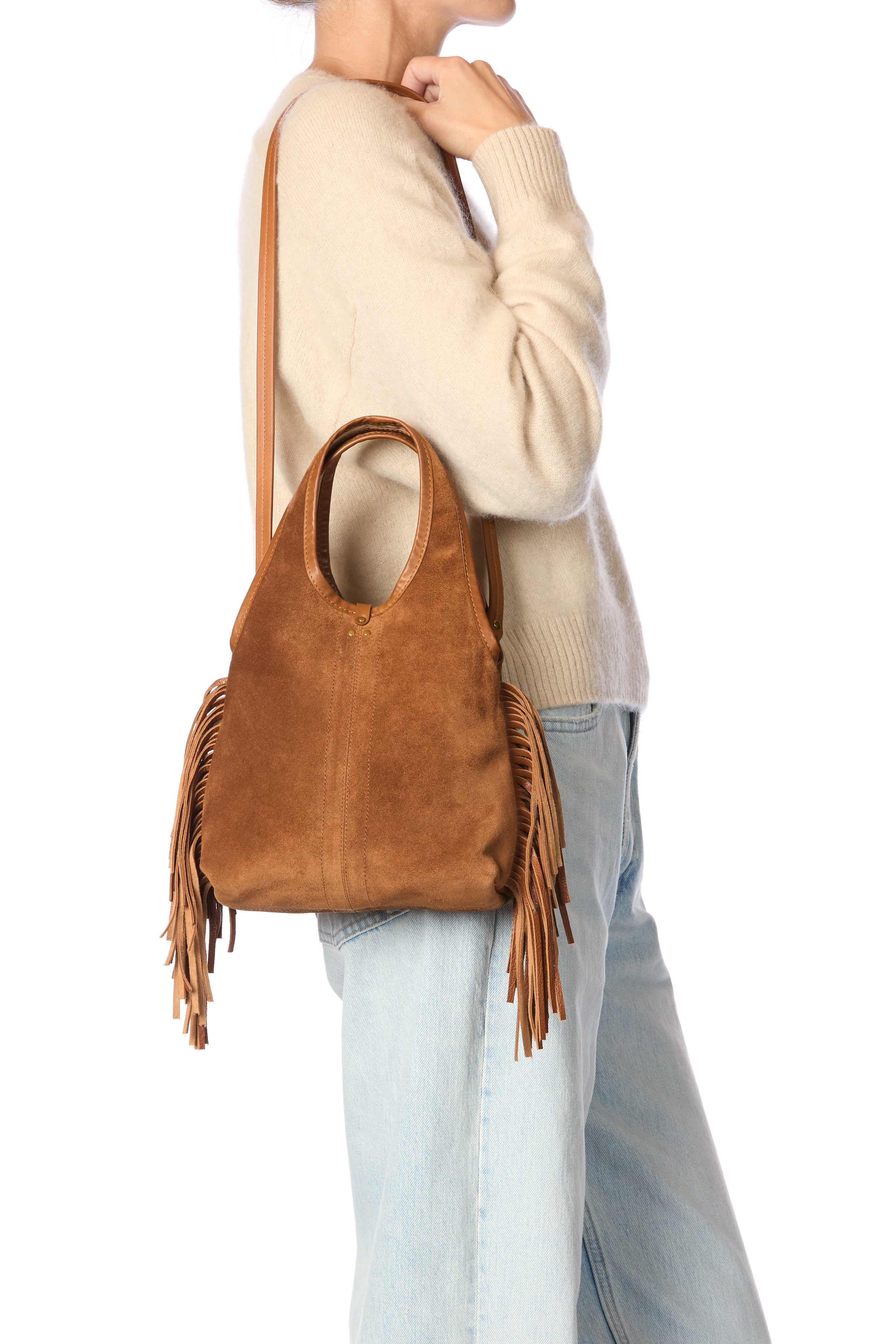 Sac Paco S Croûte Velours Haenyeo Caramel