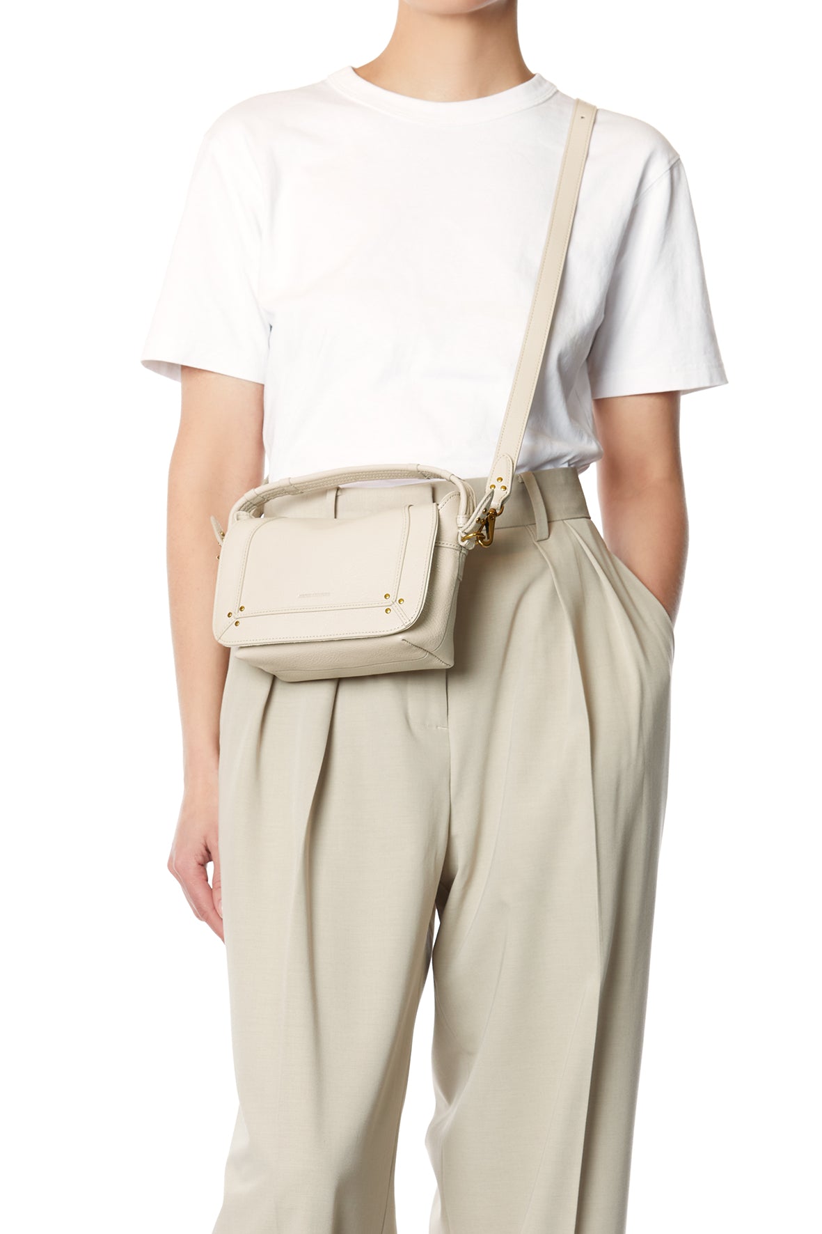 Sac Pepito S Chèvre Ecru grainé