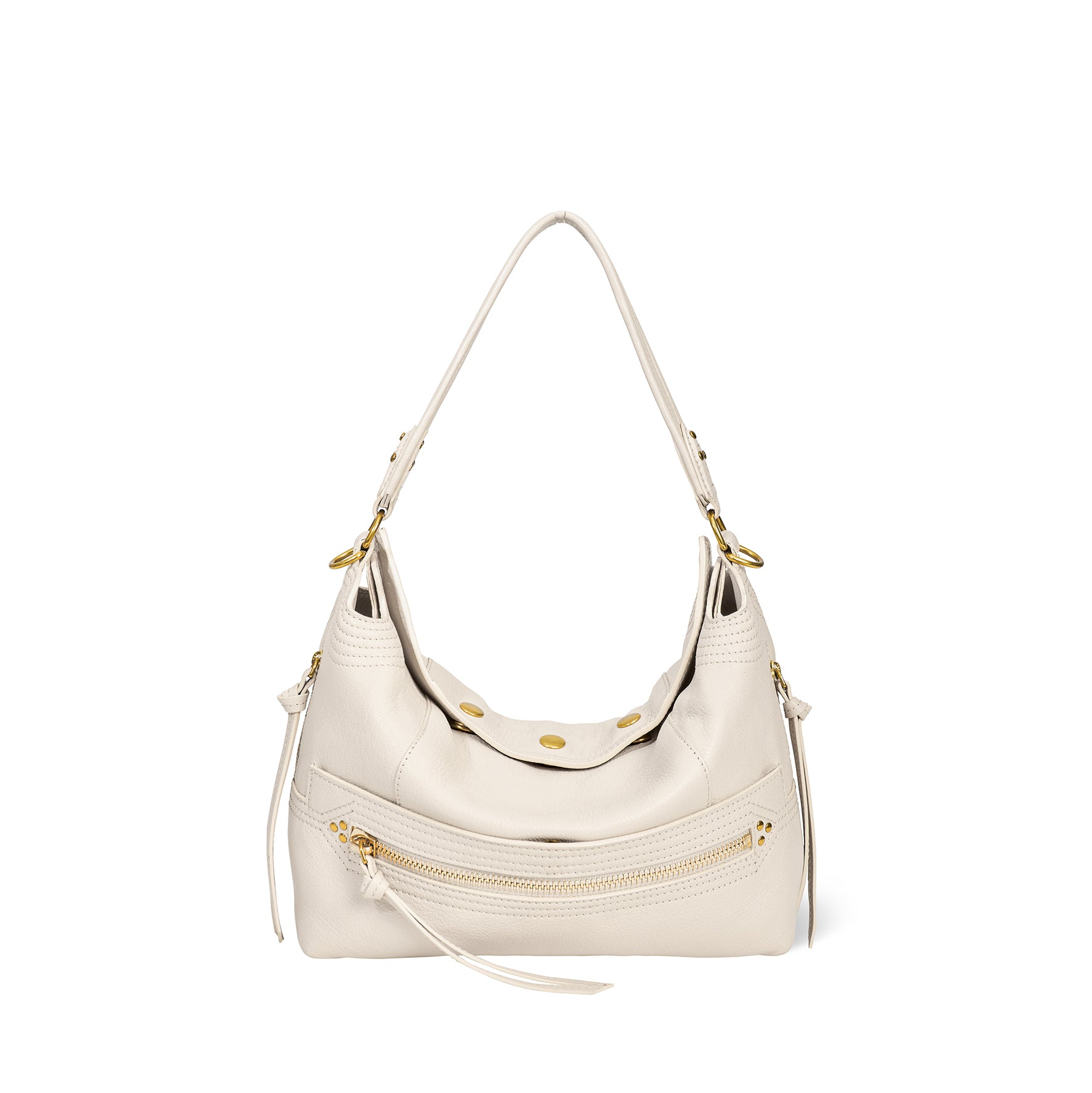 Sac Lucky Hobo Chèvre Ecru grainé