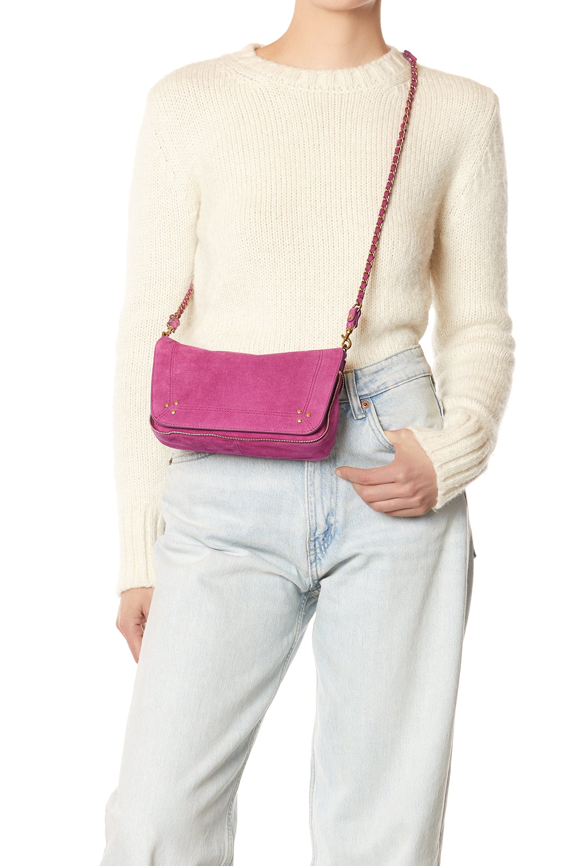 Sac Bobi S croute velours Orchidée