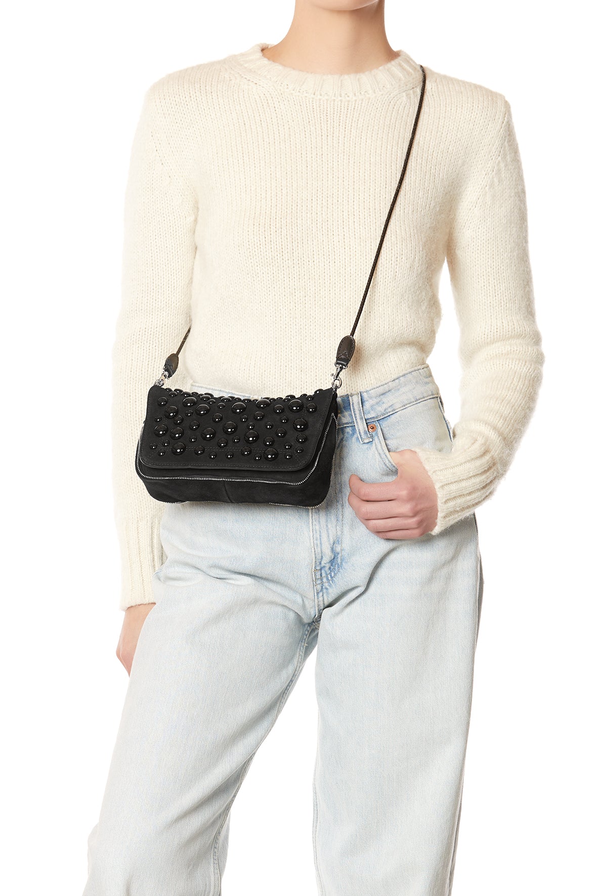 Sac Bobi S croute velours Noir / Noir