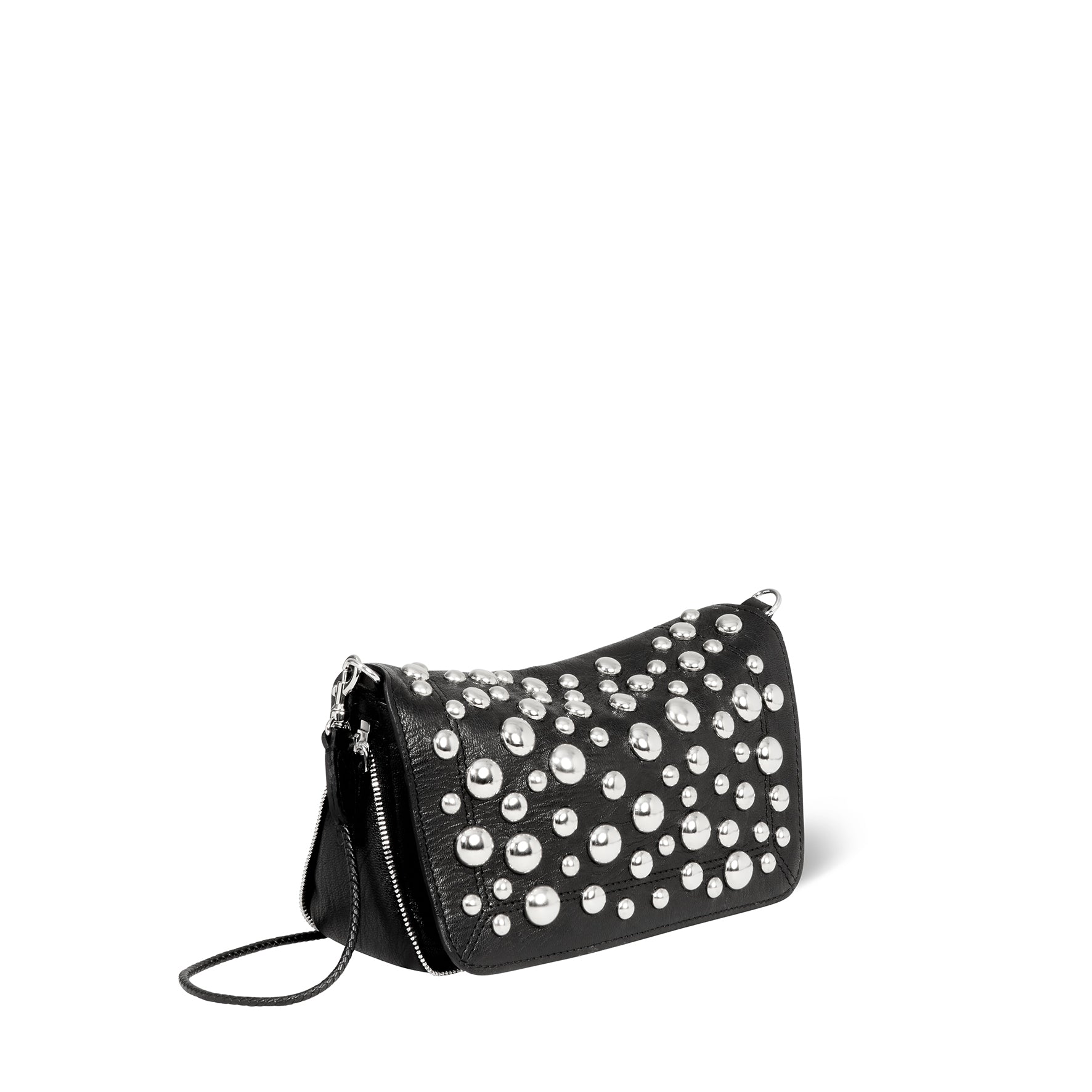 Sac Bobi S Chèvre Noir Grainé Silver