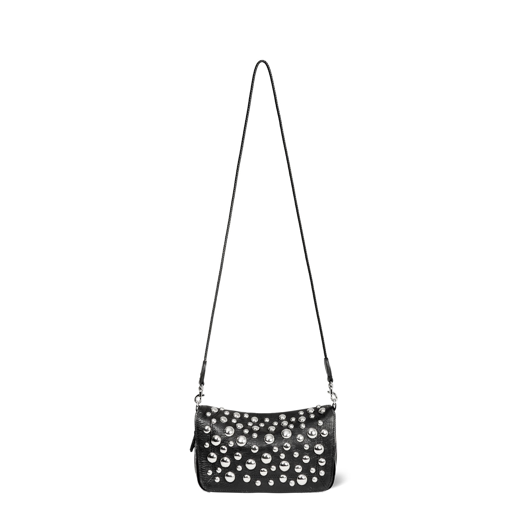 Sac Bobi S Chèvre Noir Grainé Silver