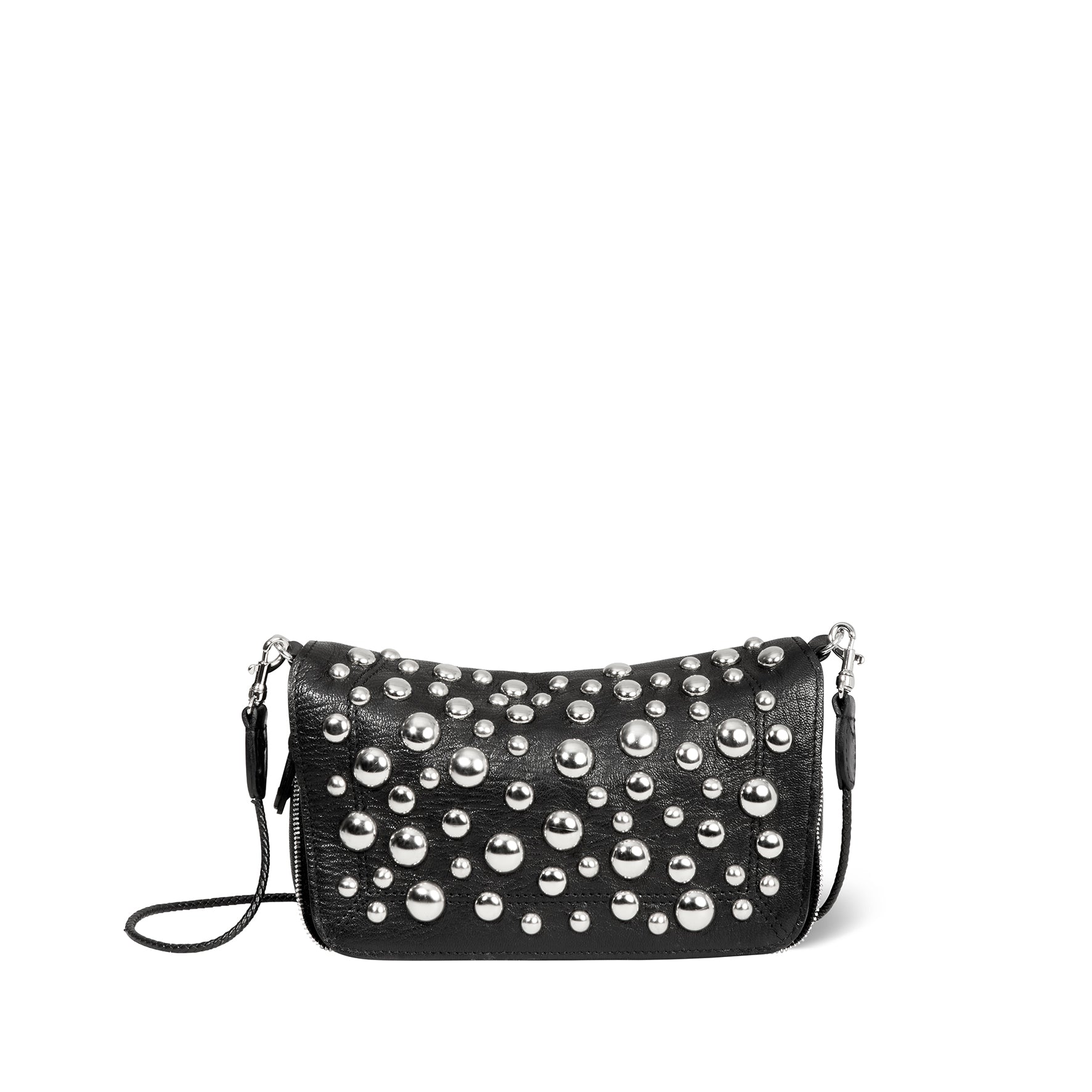 Sac Bobi S Chèvre Noir Grainé Silver