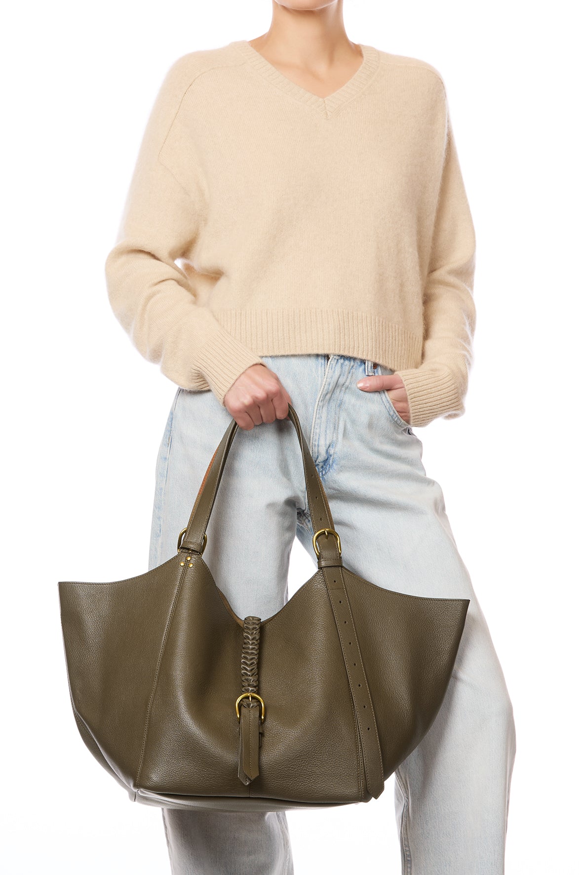 Joseph M Tote bag Kaki Goatskin – Jérôme Dreyfuss