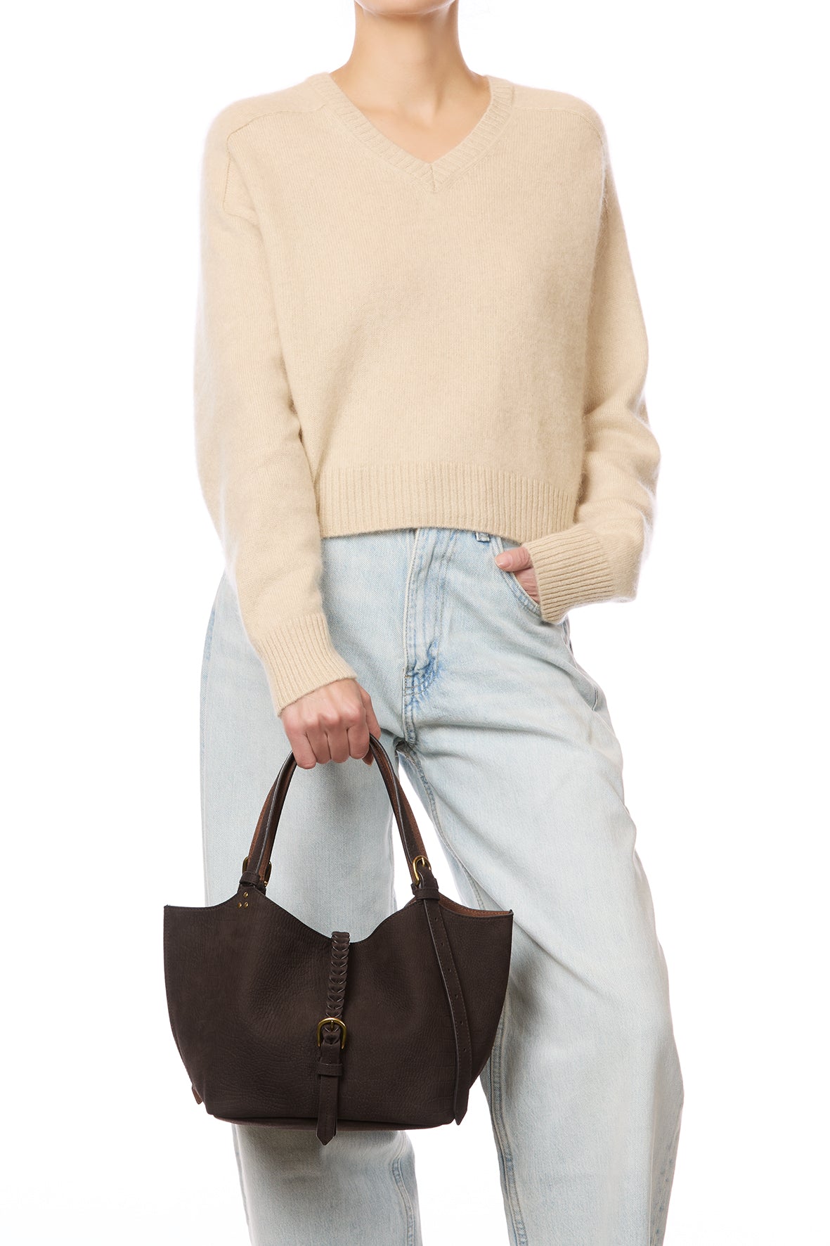 Sac Cabas Joseph S taurillon Imprimé Croco Moka