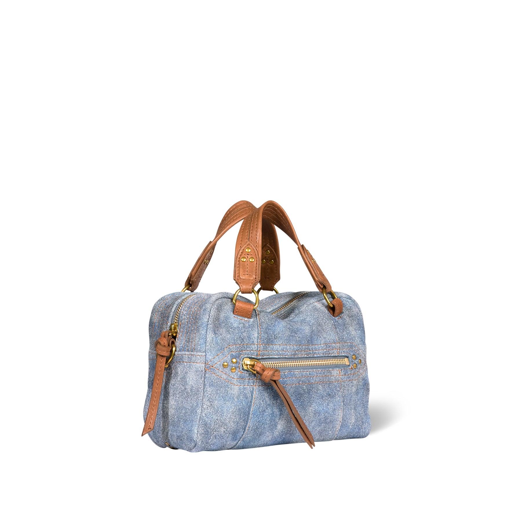 Sac Lucky Bowling Mini croute velours Washed Jean's