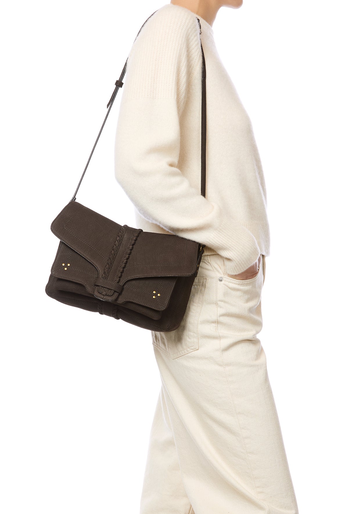 Sac Harry M taurillon Imprimé Croco Moka