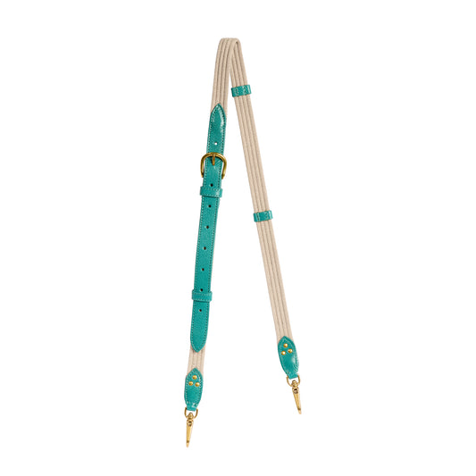 Bandoulière Sangle Fine Chèvre Turquoise