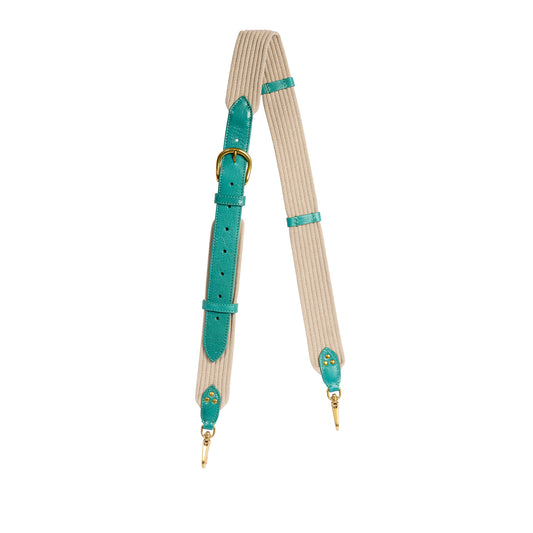 Bandoulière Sangle Large Chèvre Turquoise