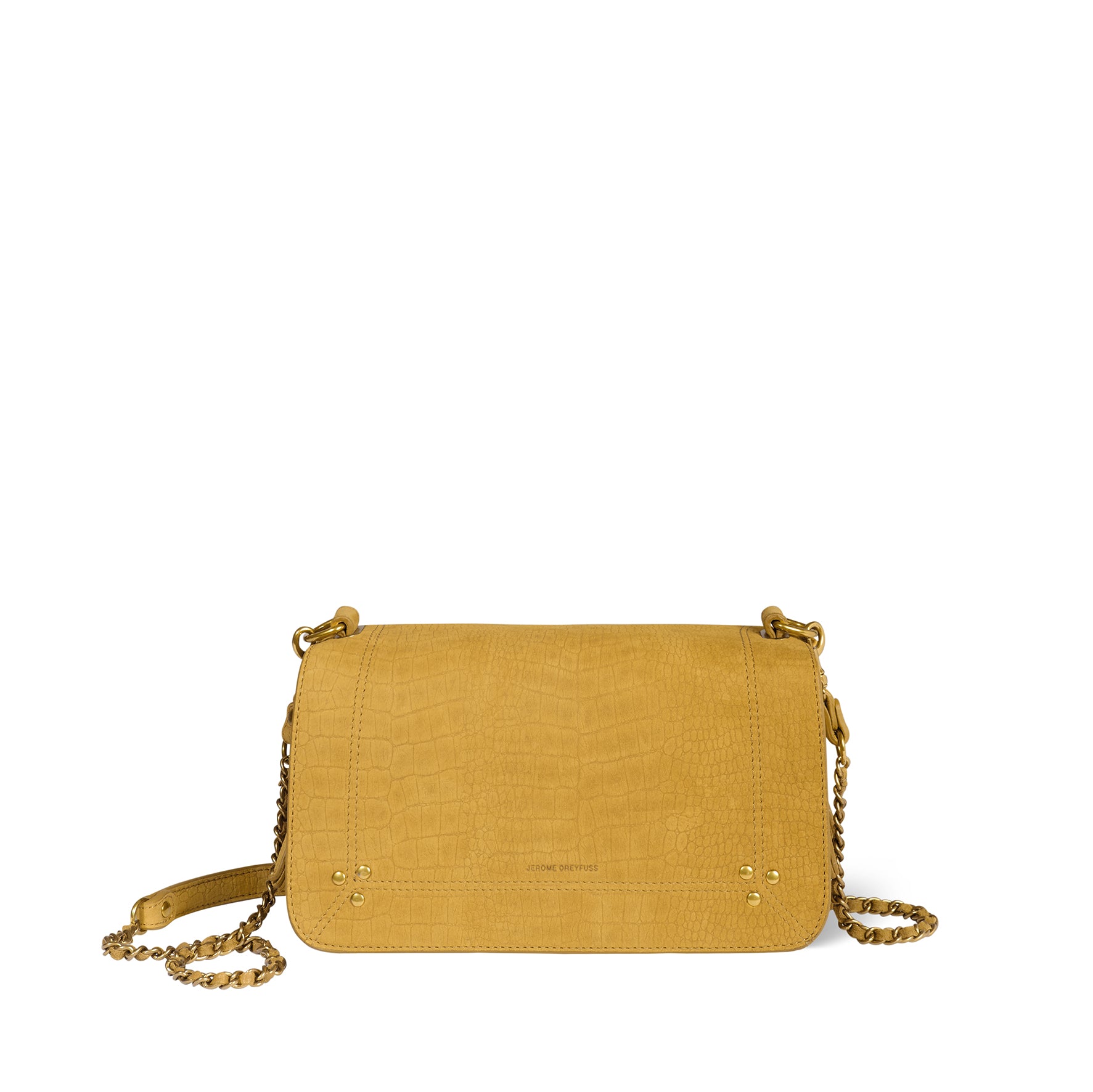 Sac Bobi taurillon Imprimé Croco Moutarde