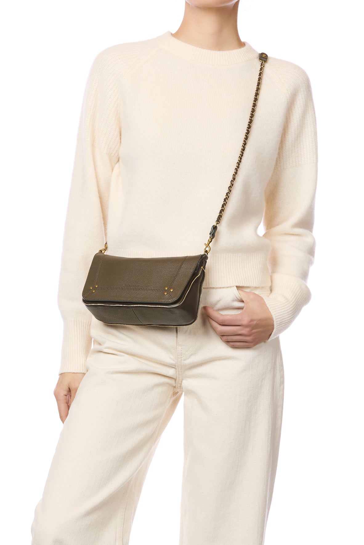 Bobi S Bag Kaki Goatskin – Jérôme Dreyfuss