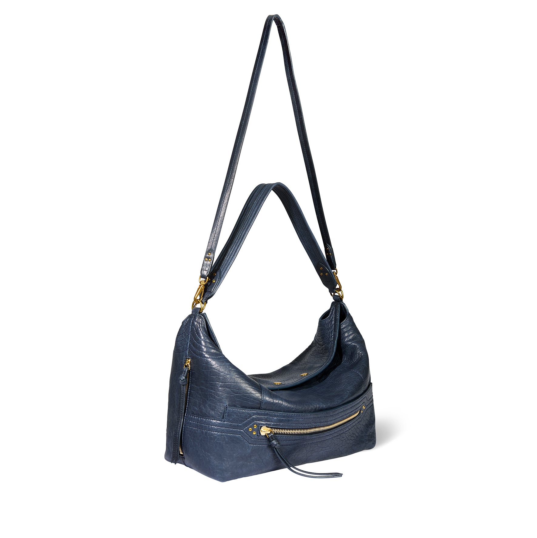 Sac Lucky Hobo Large Agneau Bubble Night Blue