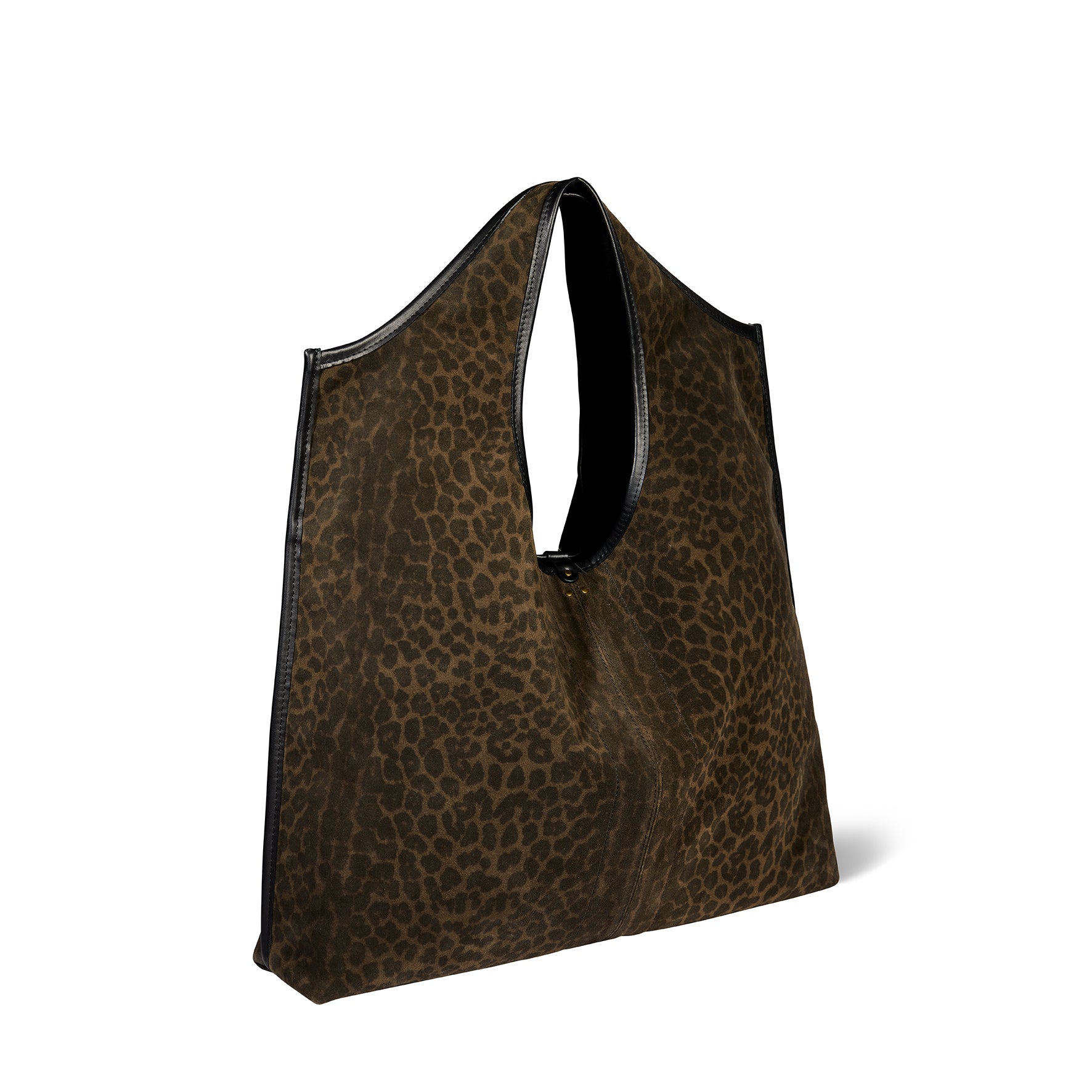 Sac Cabas Paco croute velours Imprimé Léopard kaki