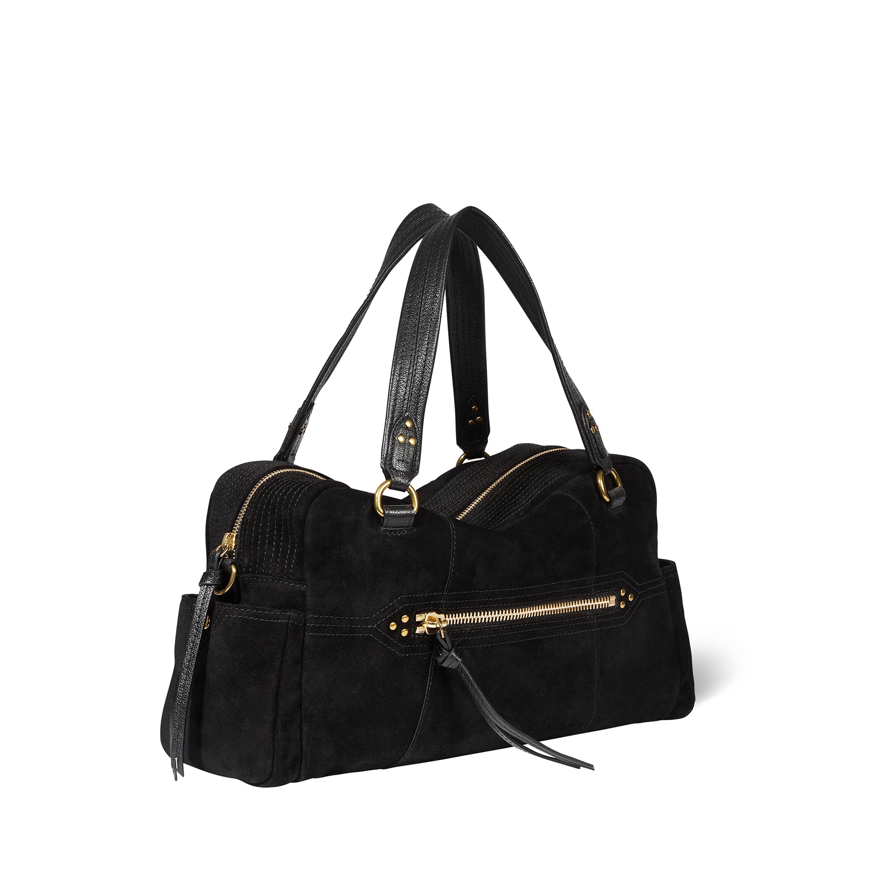 Sac Lucky Bowling Croûte Velours Noir