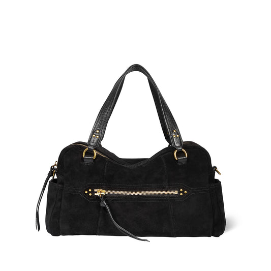 Sac Lucky Bowling Croûte Velours Noir