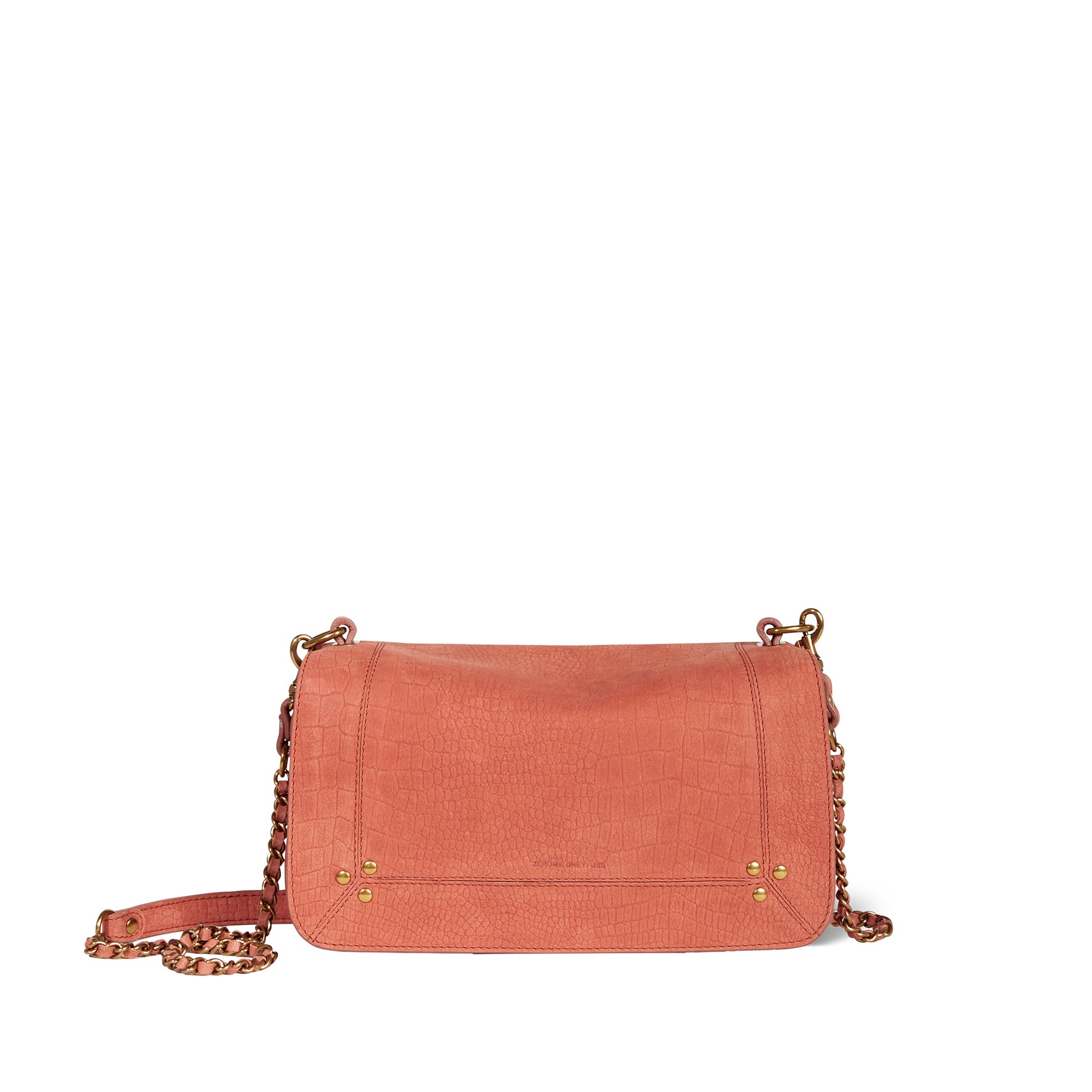 Sac Bobi Taurillon Imprimé Croco Terracotta