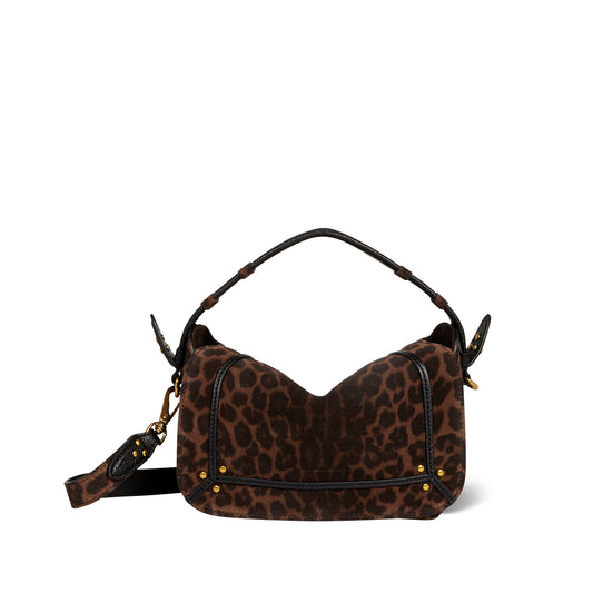 Sac Pepito S Croûte Velours Imprimé Léopard Naturel