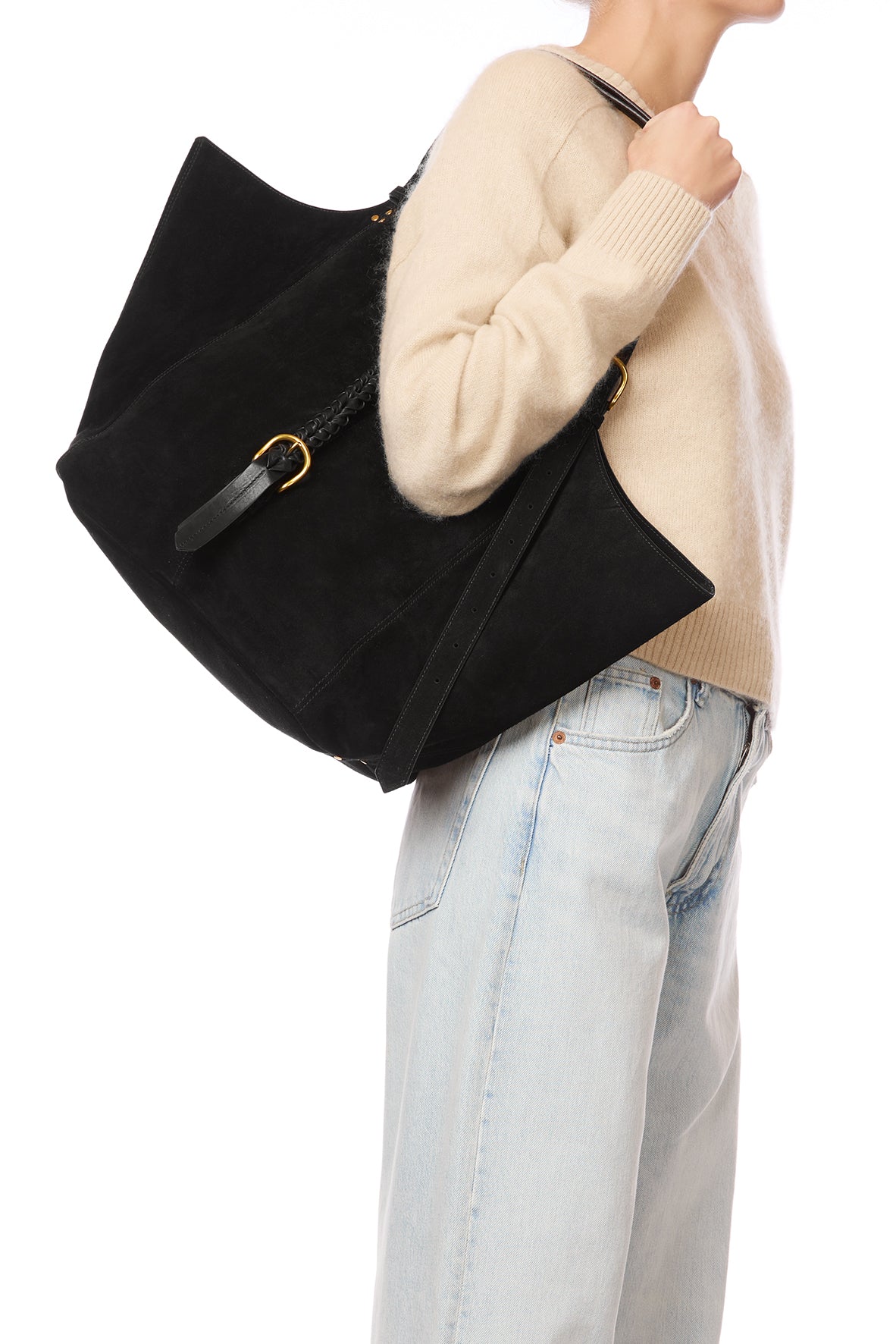 Sac Cabas Joseph M Croûte Velours Noir