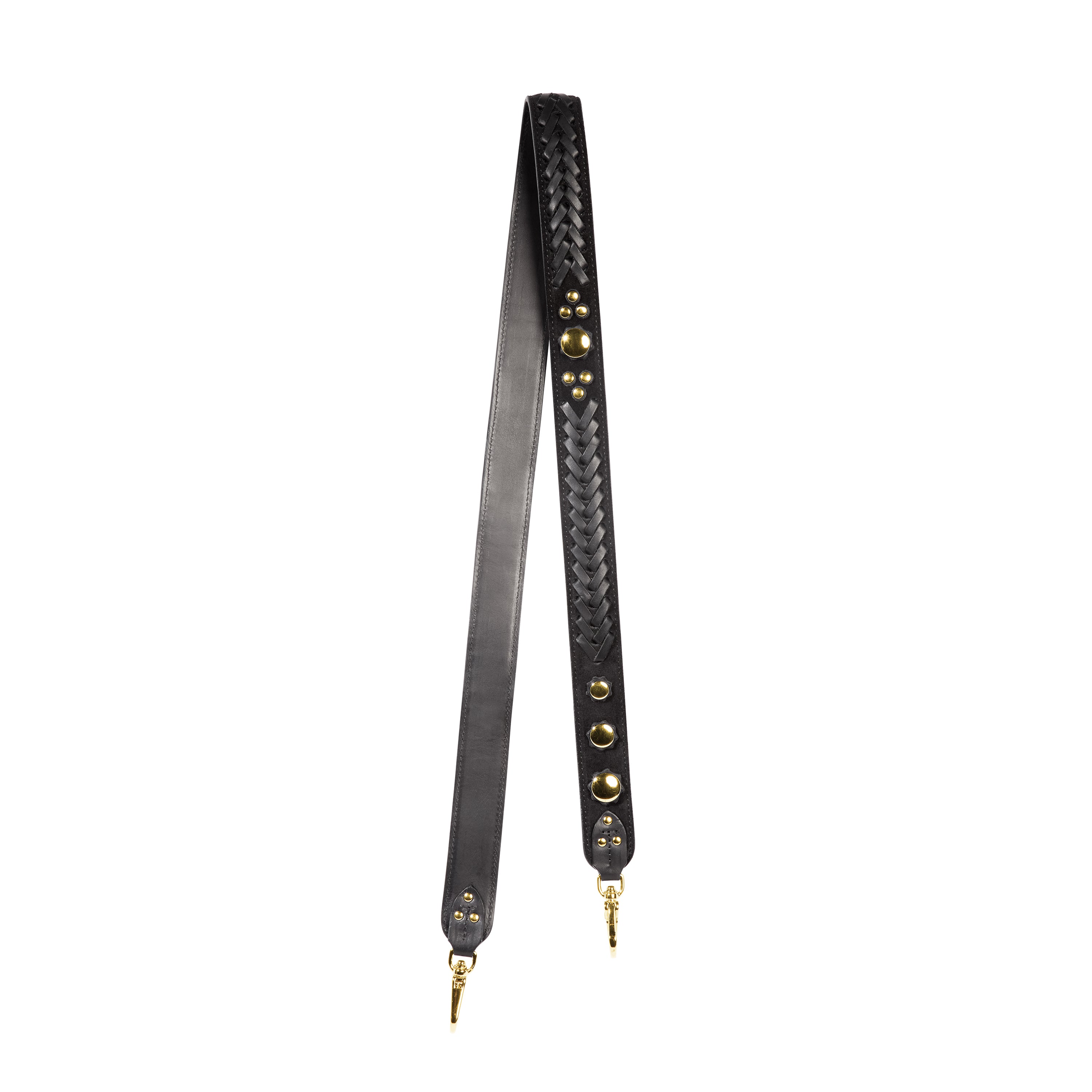 Bandouliere Gaucho Croûte Velours Noir Brass