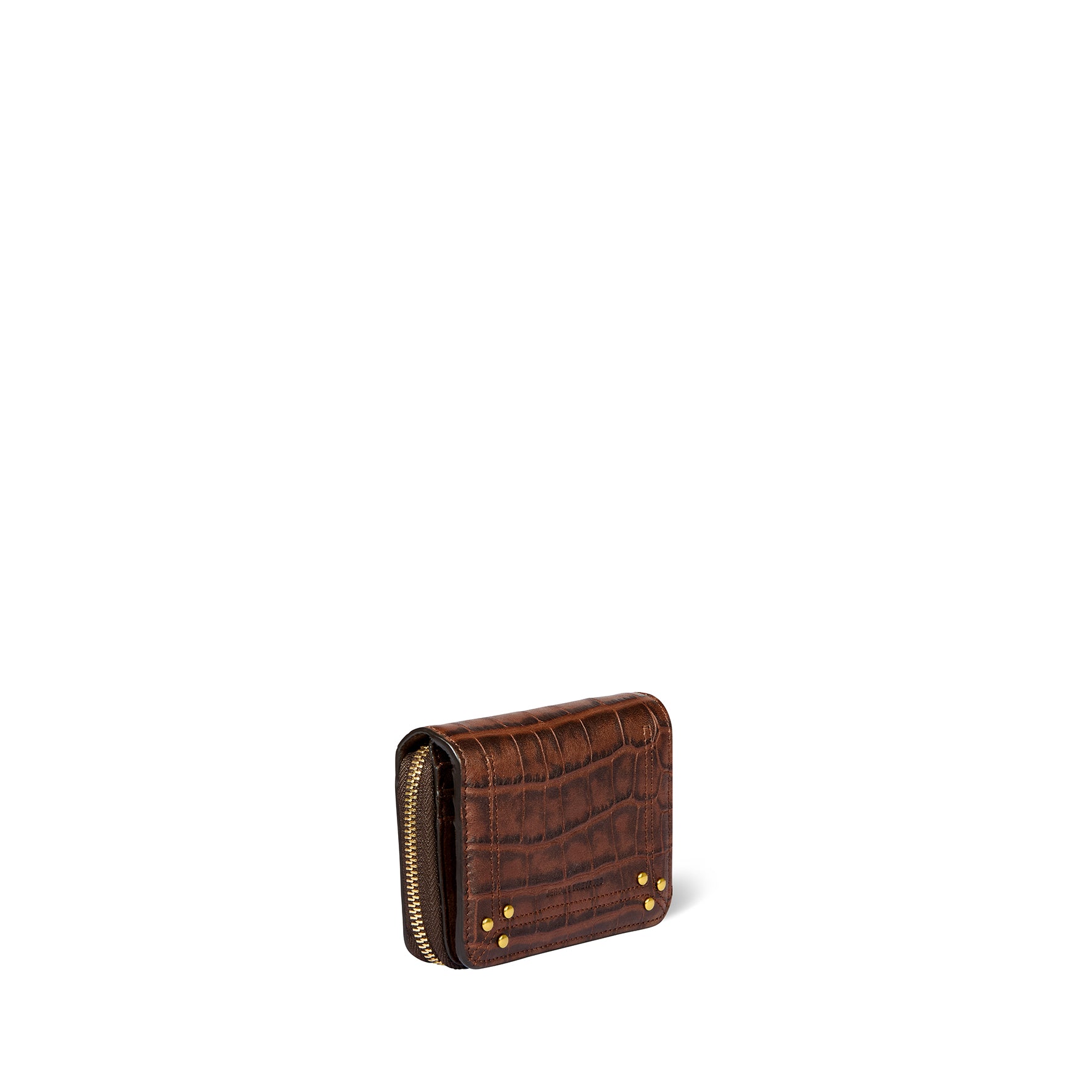 Portefeuille André Mouton Imprimé Croco Cigare