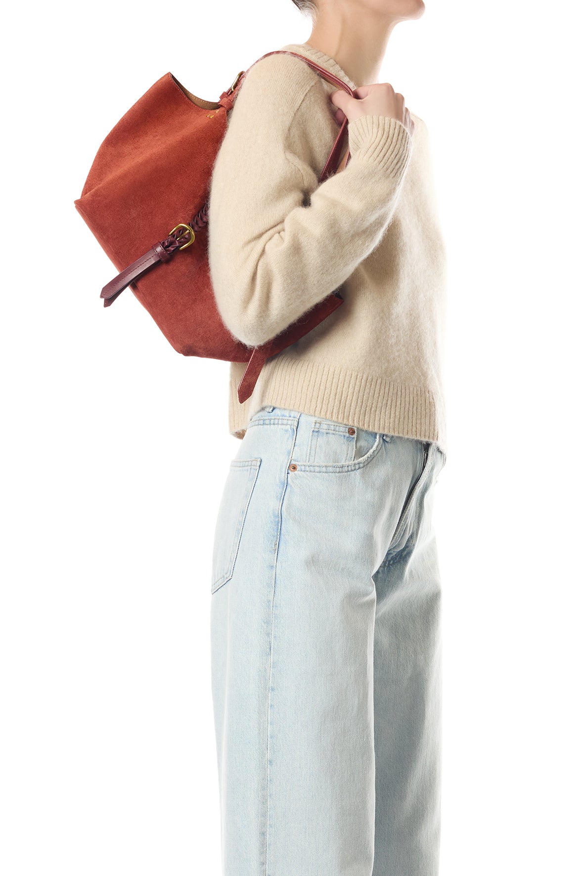 Sac Cabas Joseph S Croûte Velours Rouille