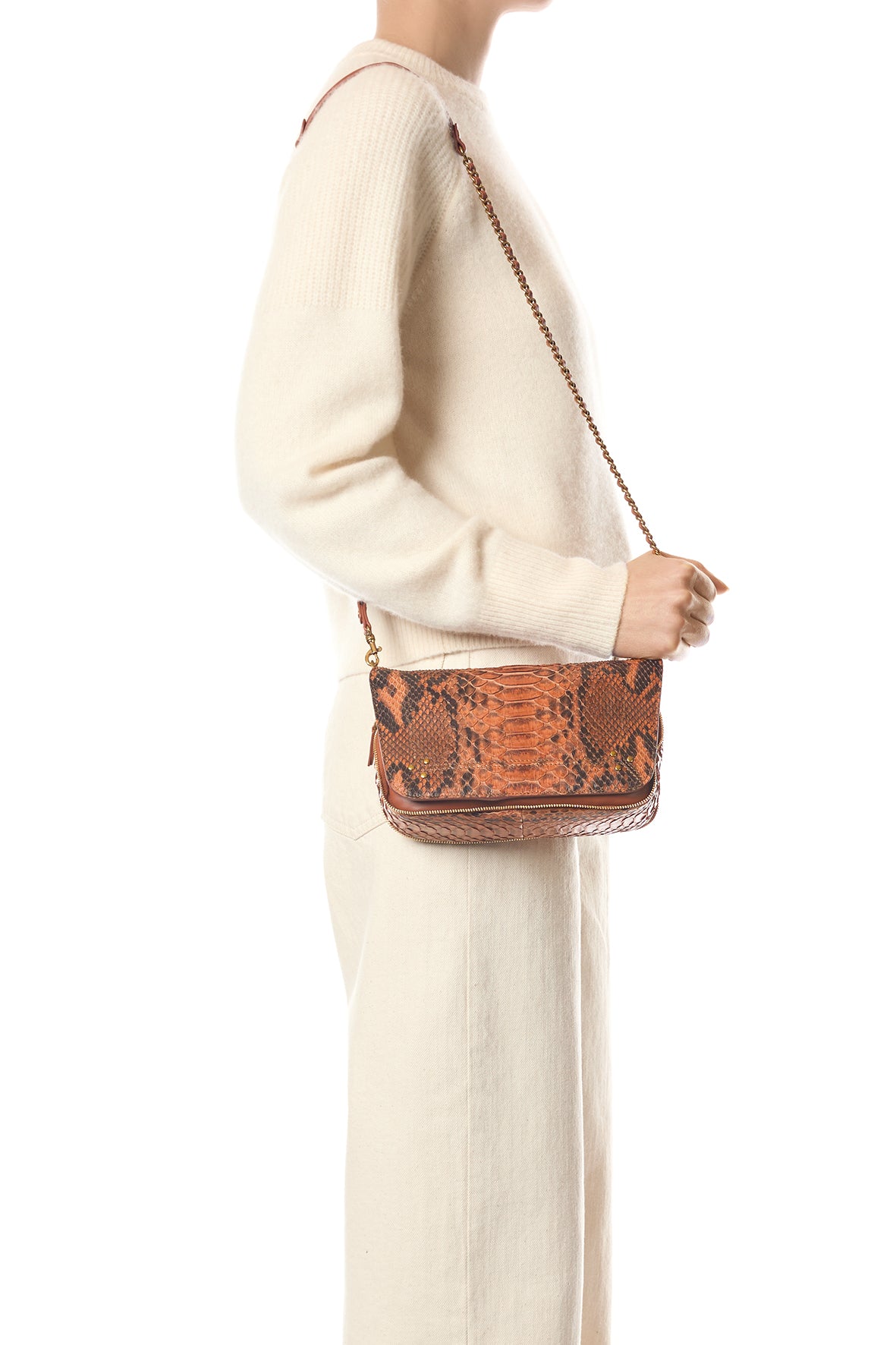 Sac Bobi S python Cognac