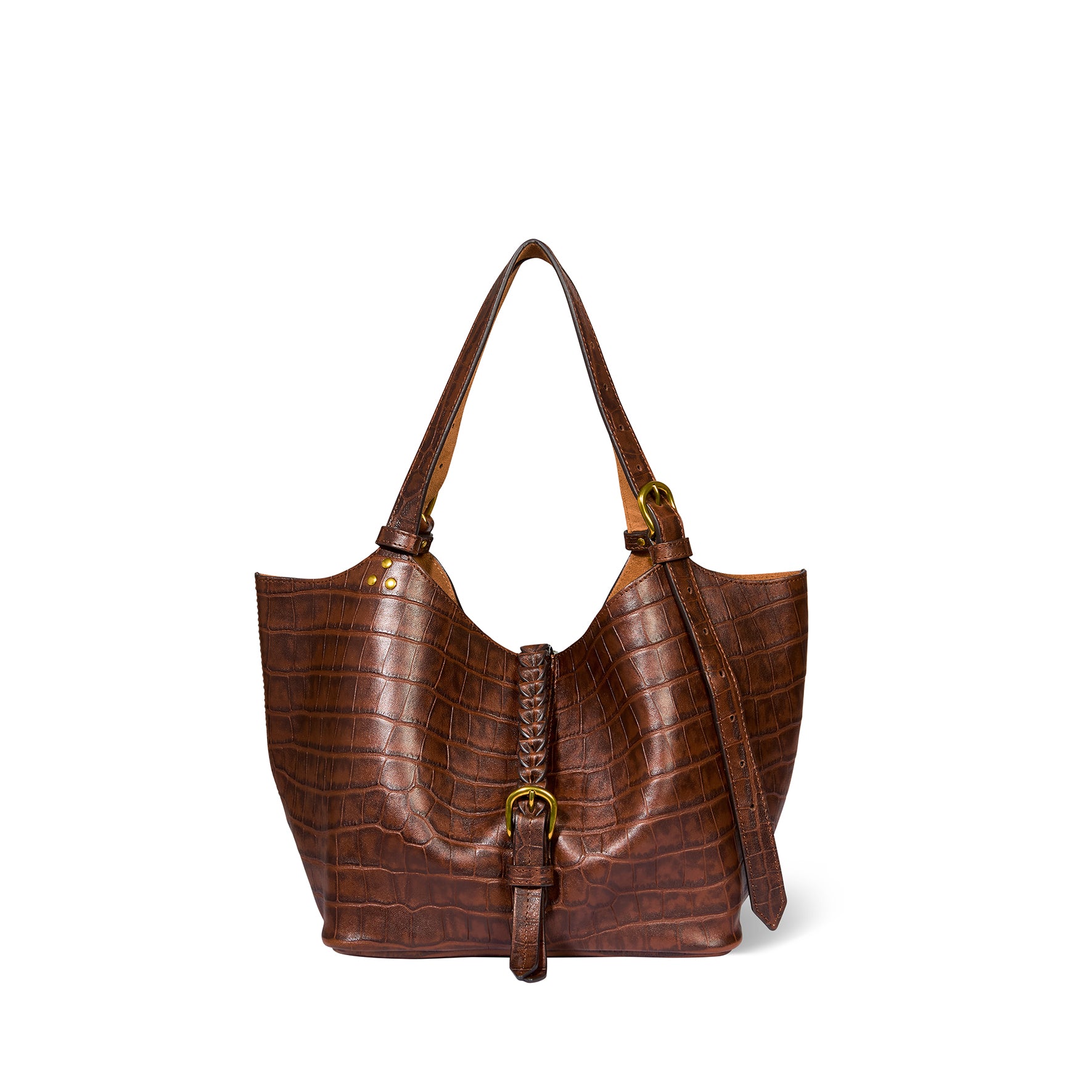 Sac Cabas Joseph S Mouton Imprimé Croco Cigare
