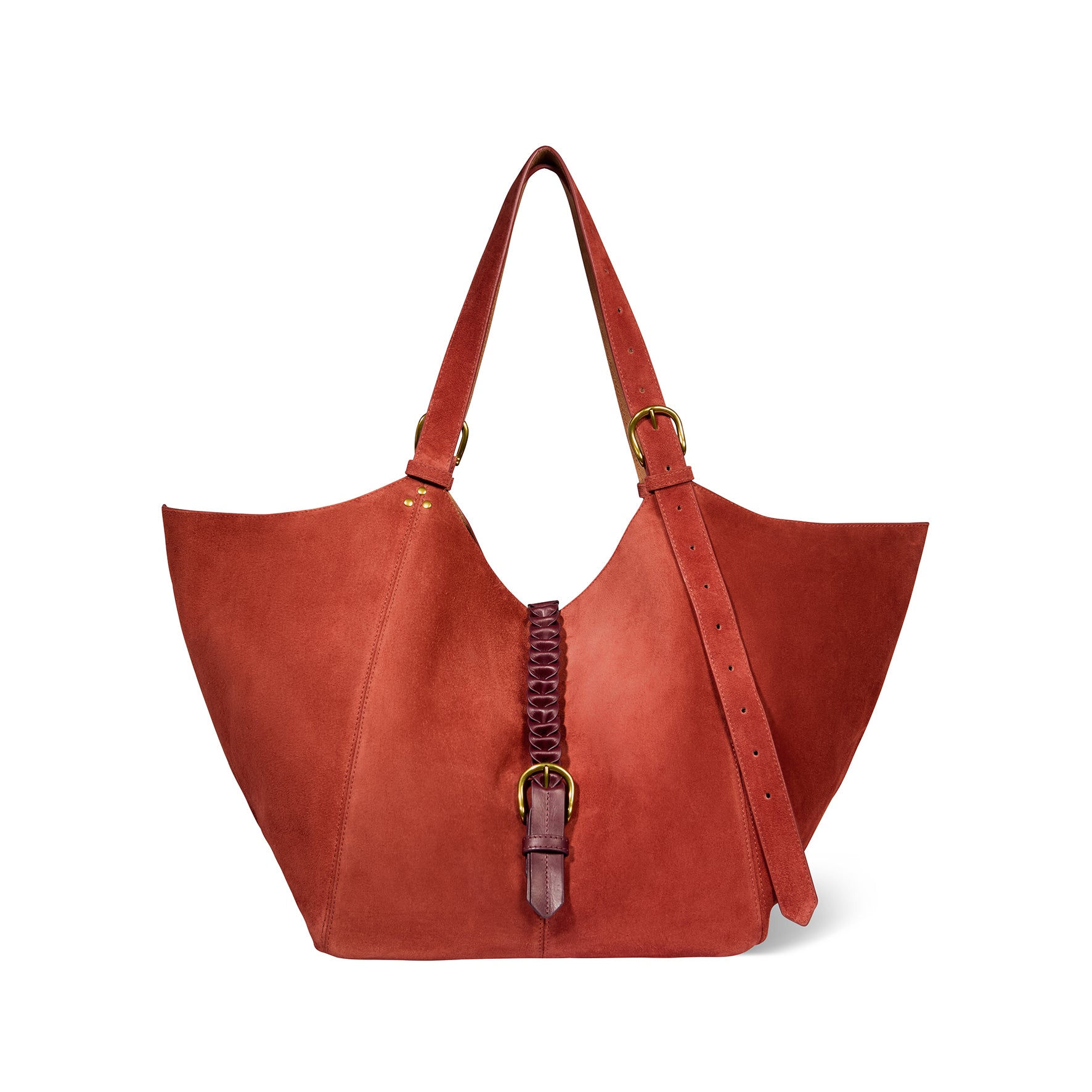 Sac Cabas Joseph M Croûte Velours Rouille